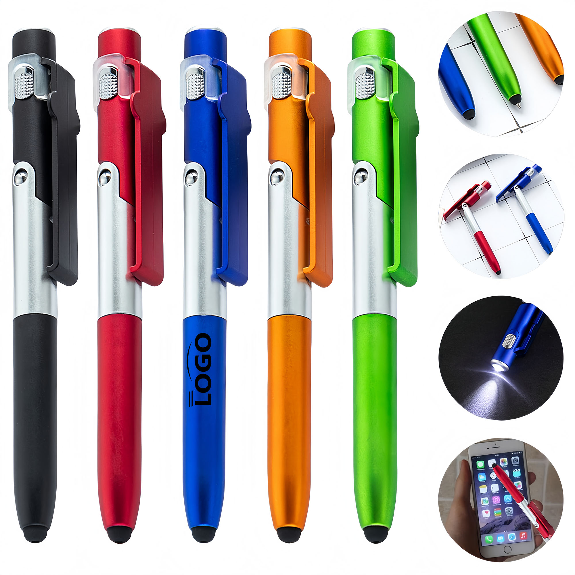 4-in-1 LED Stylus Pen with Phone Stand 5