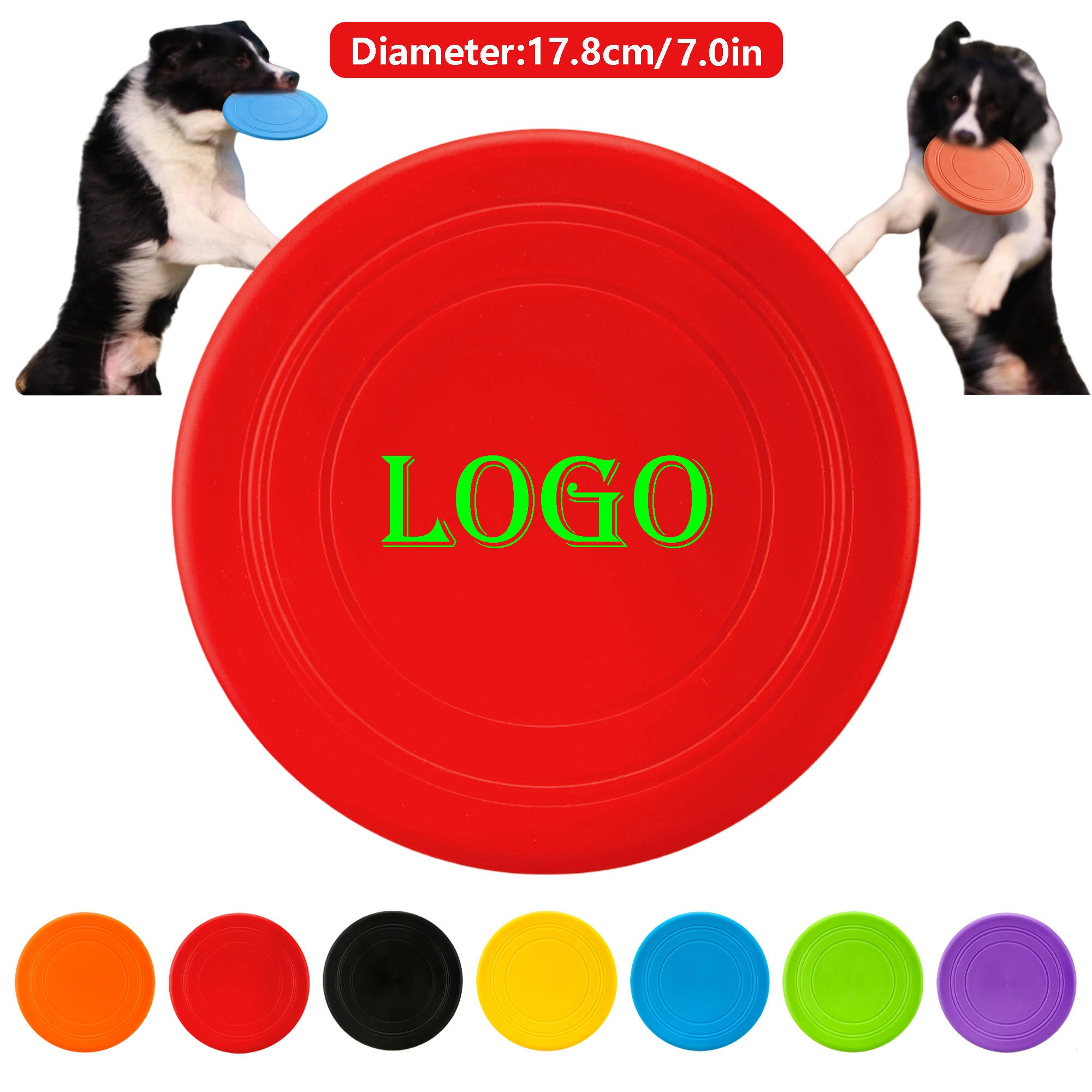 7 Inch Soft Rubber Dog Flying Disc for Active Dogs - Gentle Chew-Resistant Flyer with Multicolor Op 2