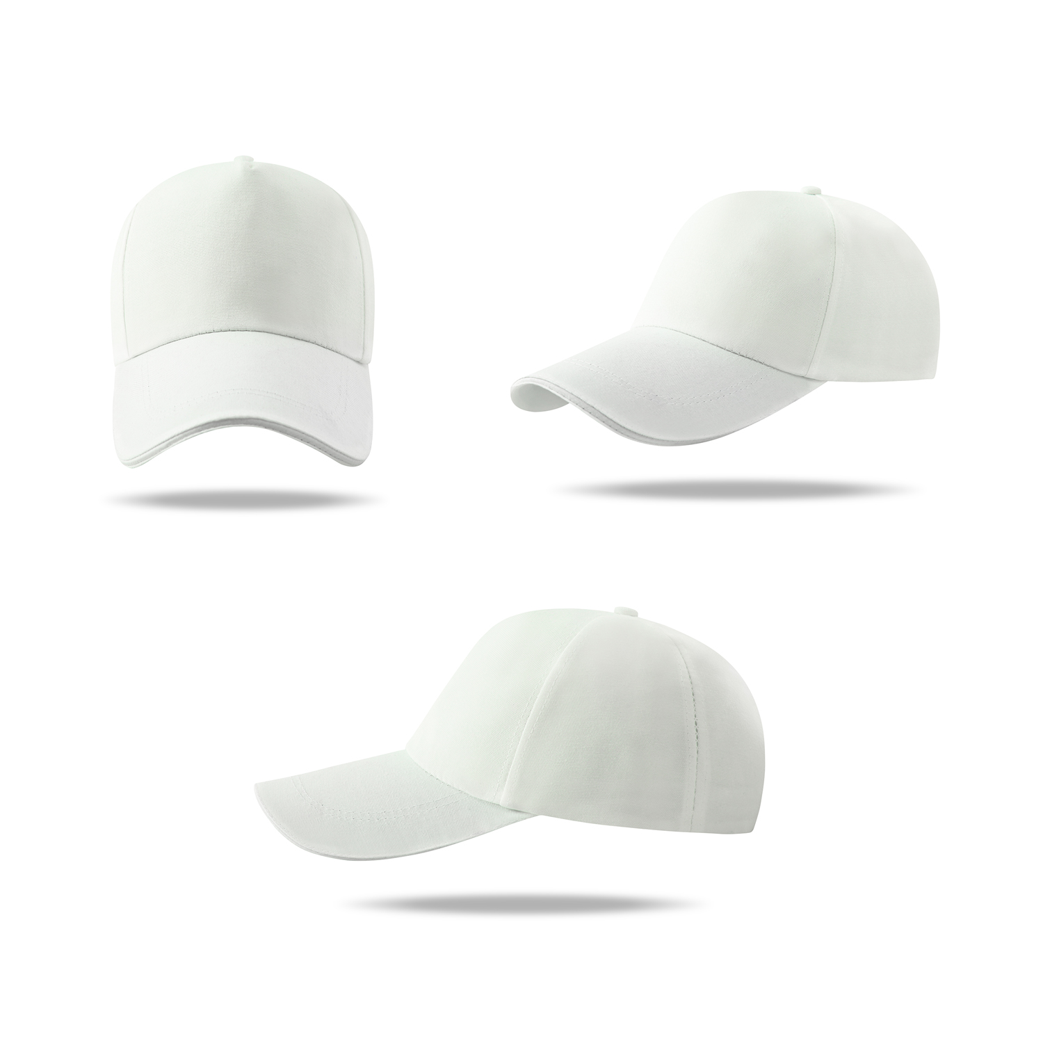 Stock Solid Color Poly Canvas 5 Panel Cap w/Double Buckle Back Fastener 5