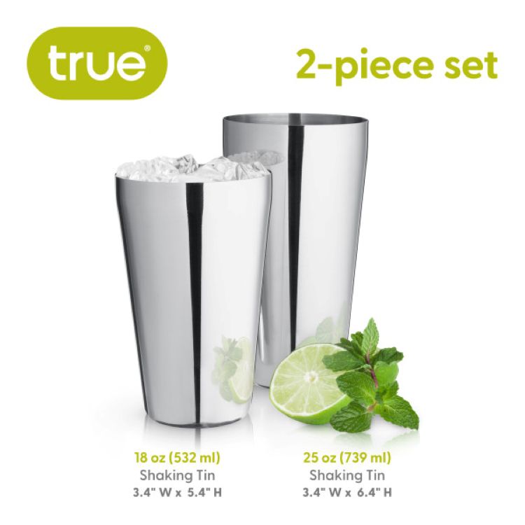 True® Stainless Steel Boston Shaker Tins 6