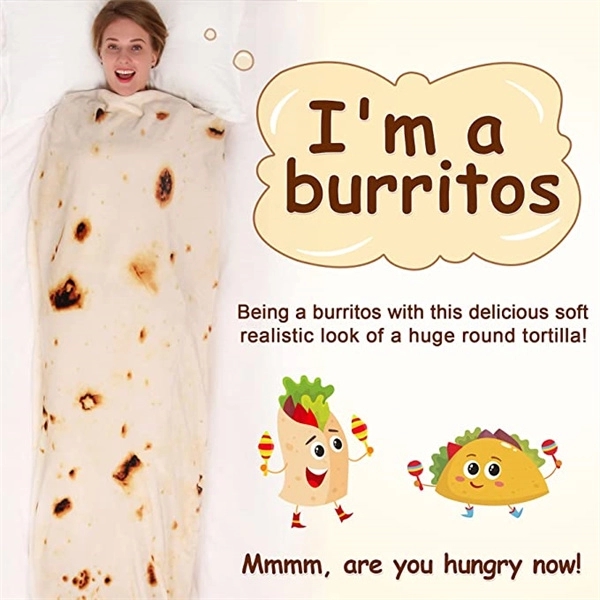Flannel Burritos Tortilla Throw Blanket 7