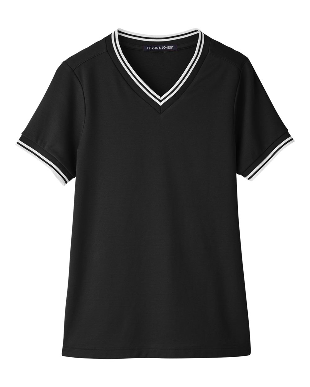 Women's CrownLux Performance® Plaited Tipped V-Neck Shirt - DG20CW 45