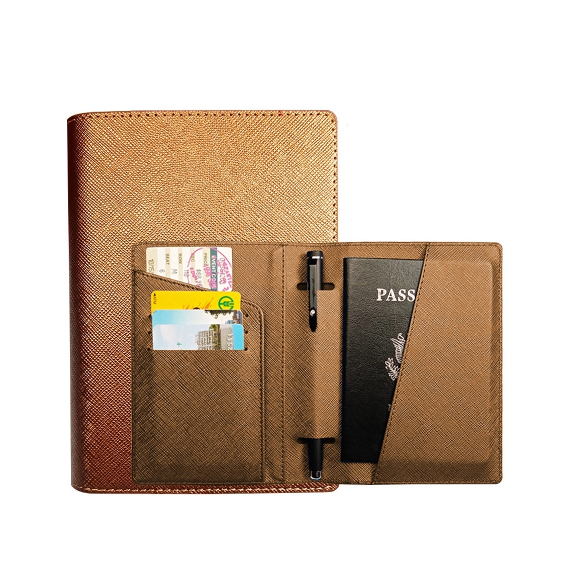Saffiano PU Leather Passport Holder Cover 8