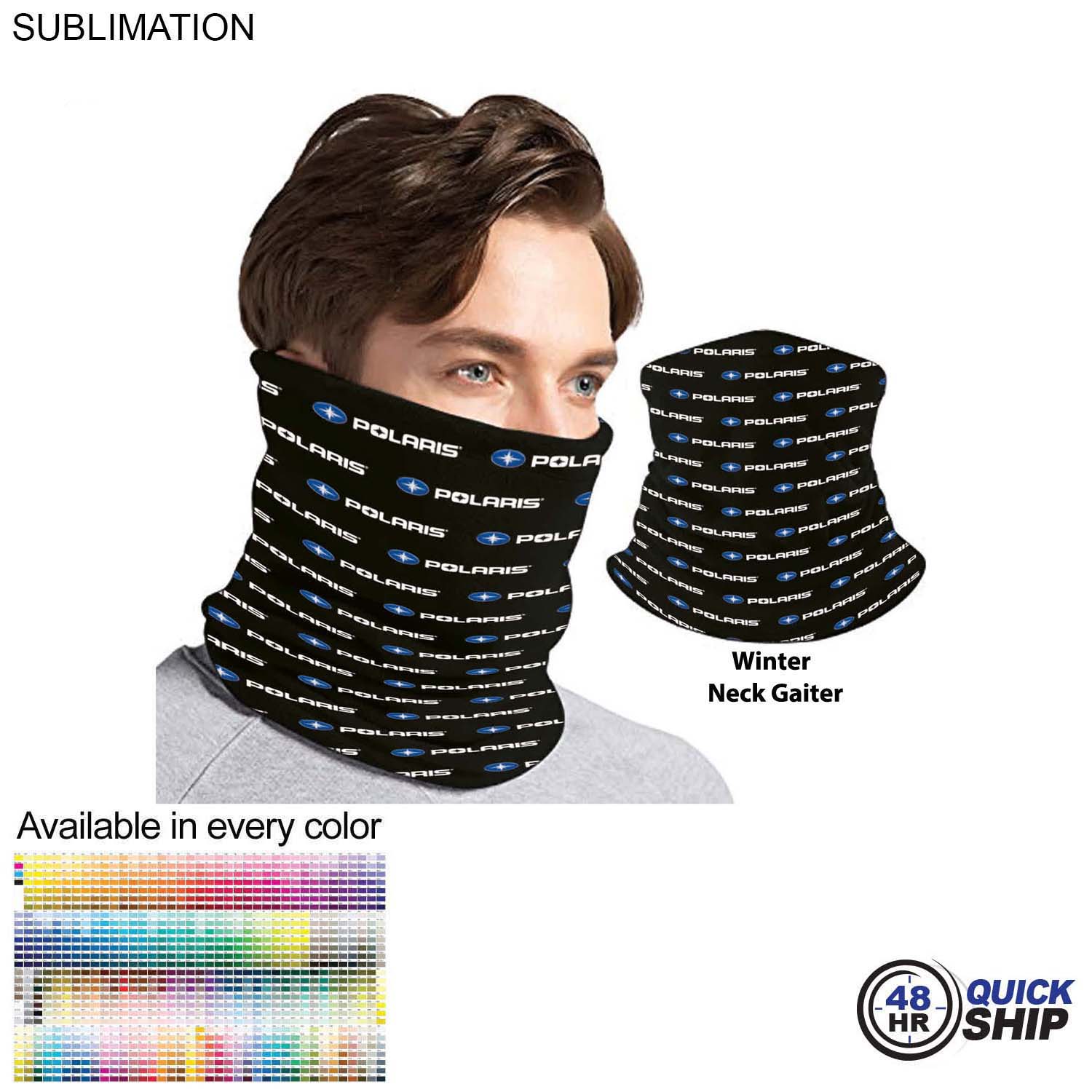 48 Hr Quick Ship - Sublimated Multifunction Tubular 2-ply WINTER Neck Gaiter (Polyester Microfleece) 4