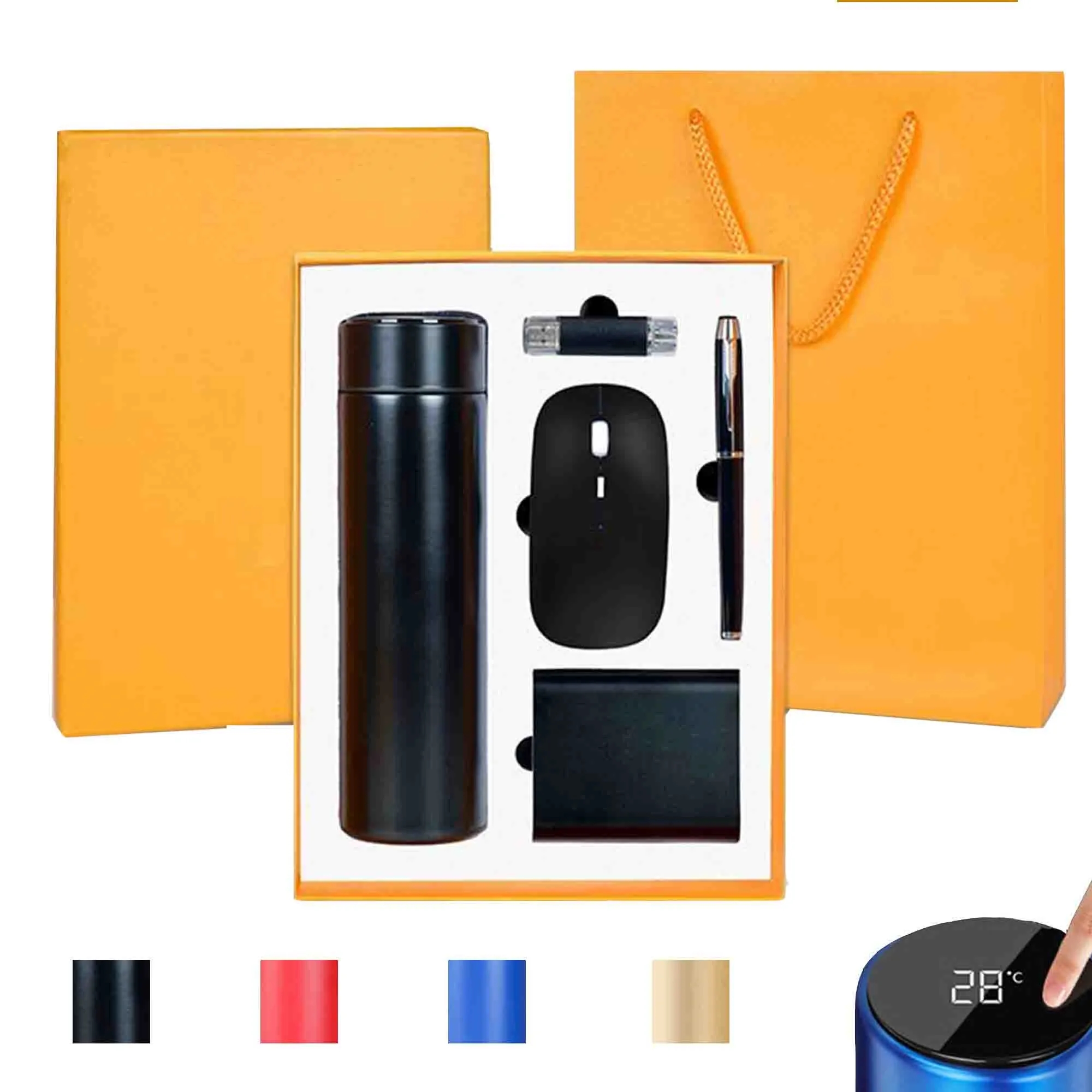 Gift Set Thermos Cup Mouse Pen Power Bank Usb Flash Drive 5
