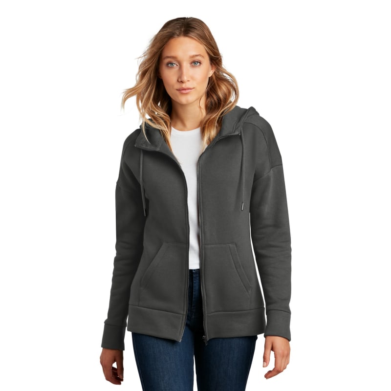 District Women's Perfect Weight Fleece Drop Shoulder Full-Zip Hoodie 12