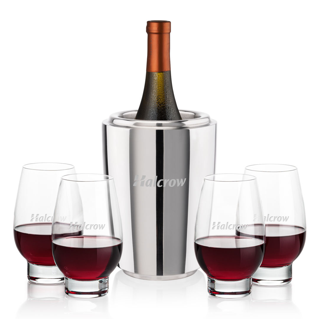 Pescara Wine Cooler & Glenarden Stemless Wine Set 3