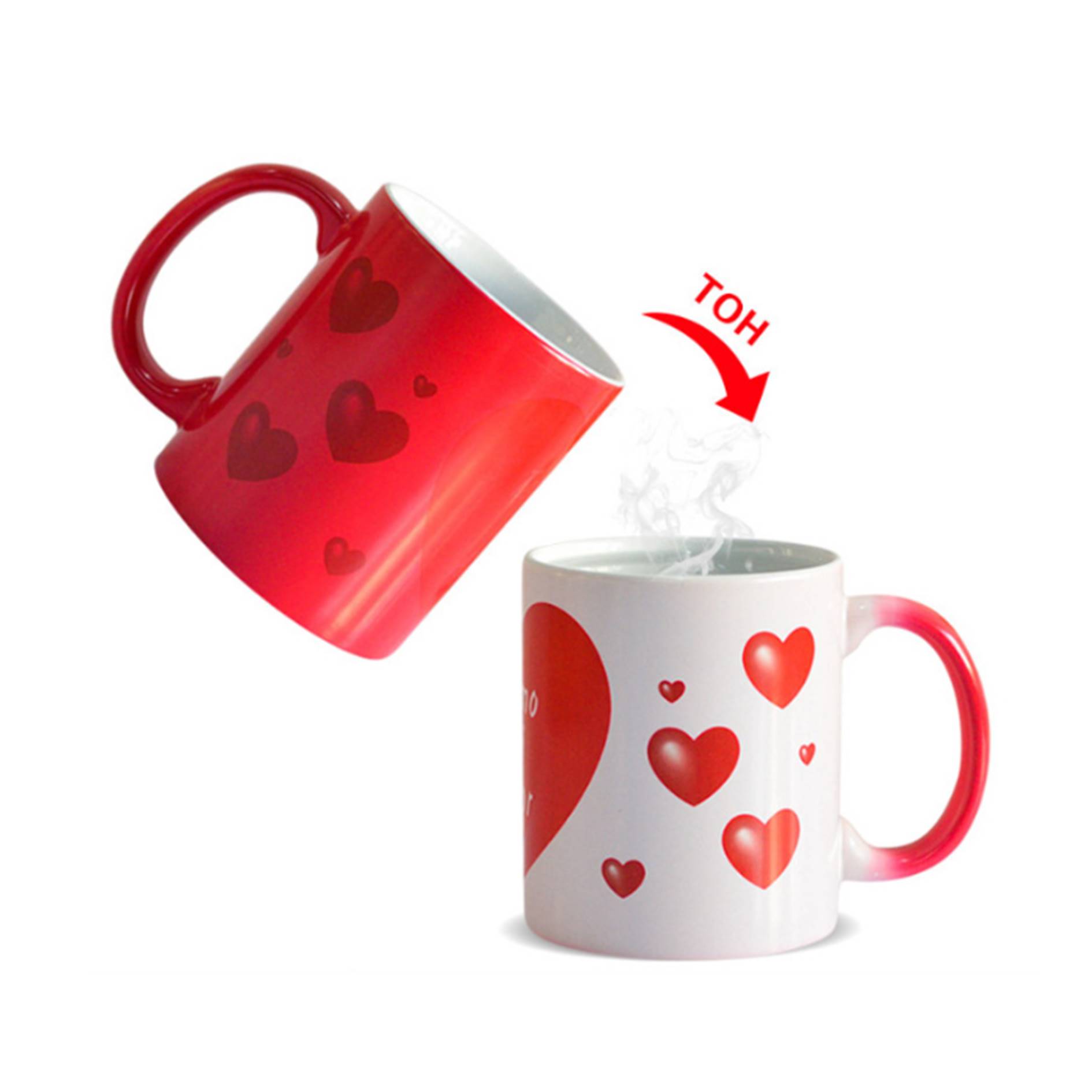 Ceramic Love Heart Pattern Color Change Mug 3