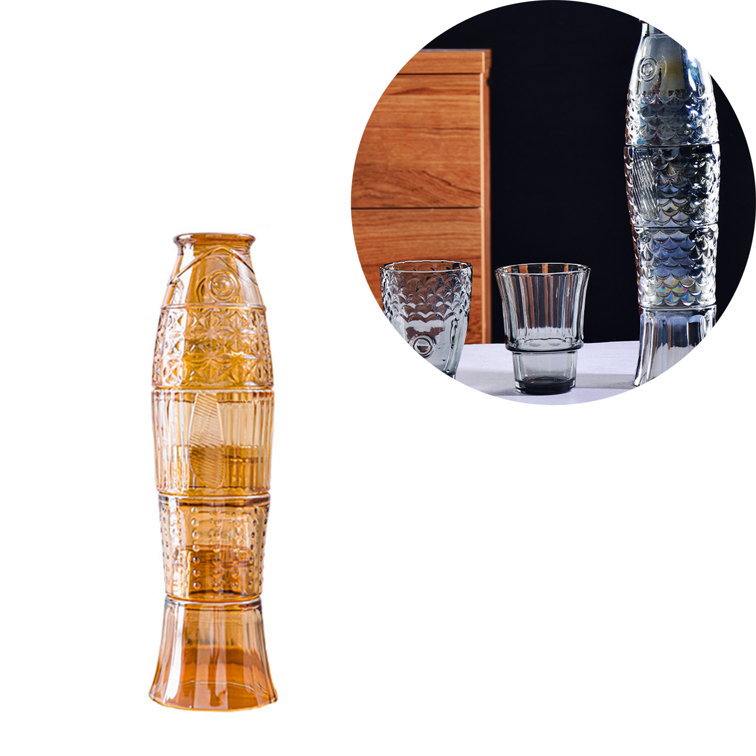 Carp Stacking Glass Set 4