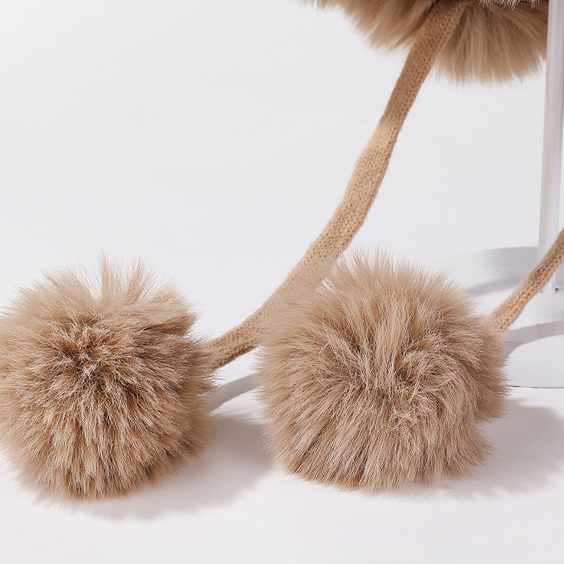 Women winter cover ear antler knit hat 3