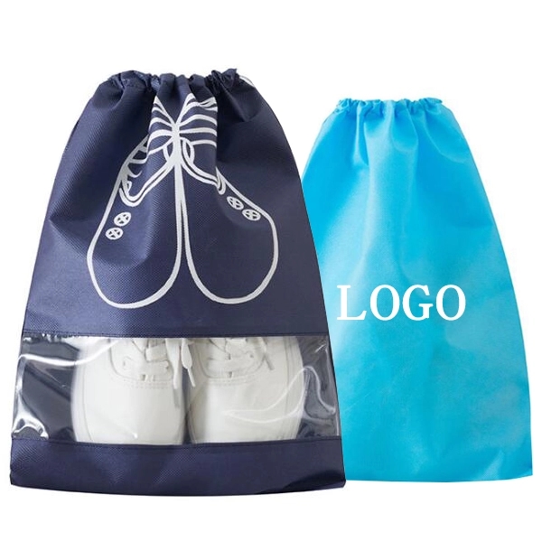Non Woven Drawstring Bag With Clear Window 2