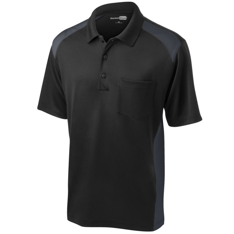 CornerStone Select Snag-Proof Two Way Colorblock Pocket Polo. 14