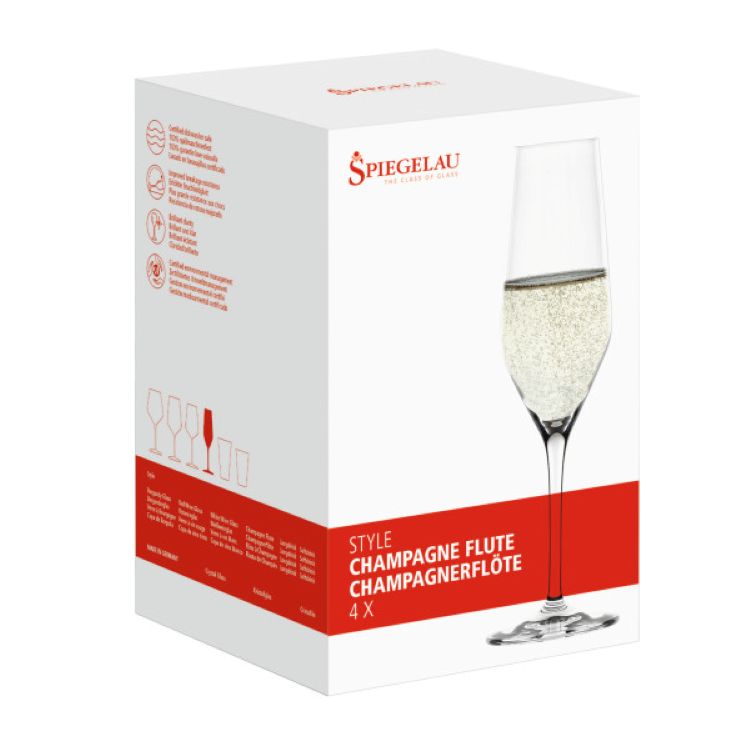 Spiegelau Style 8.5oz Champagne Flute, set of 4 7