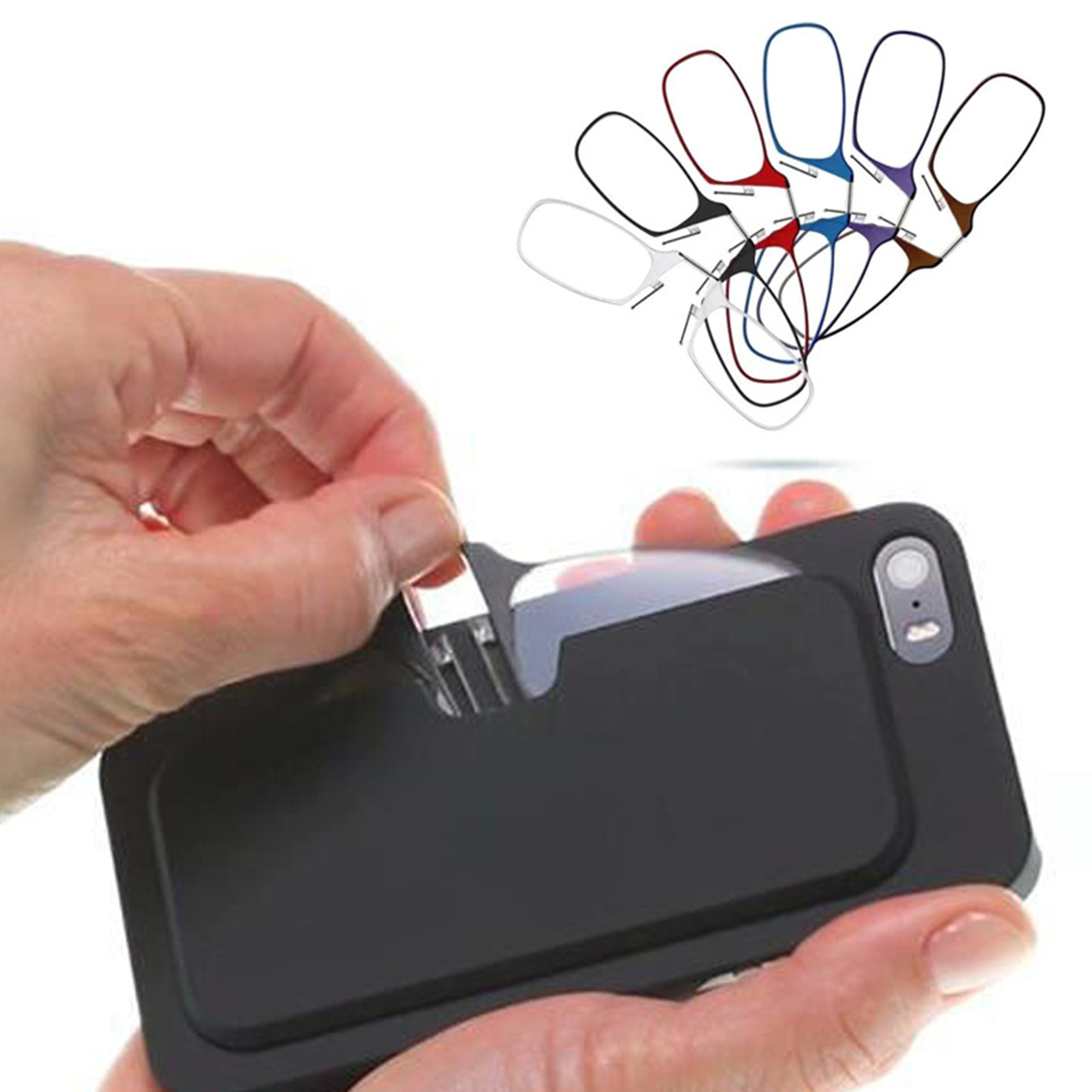 Convenient Clamp Nose Glasses With Case 1