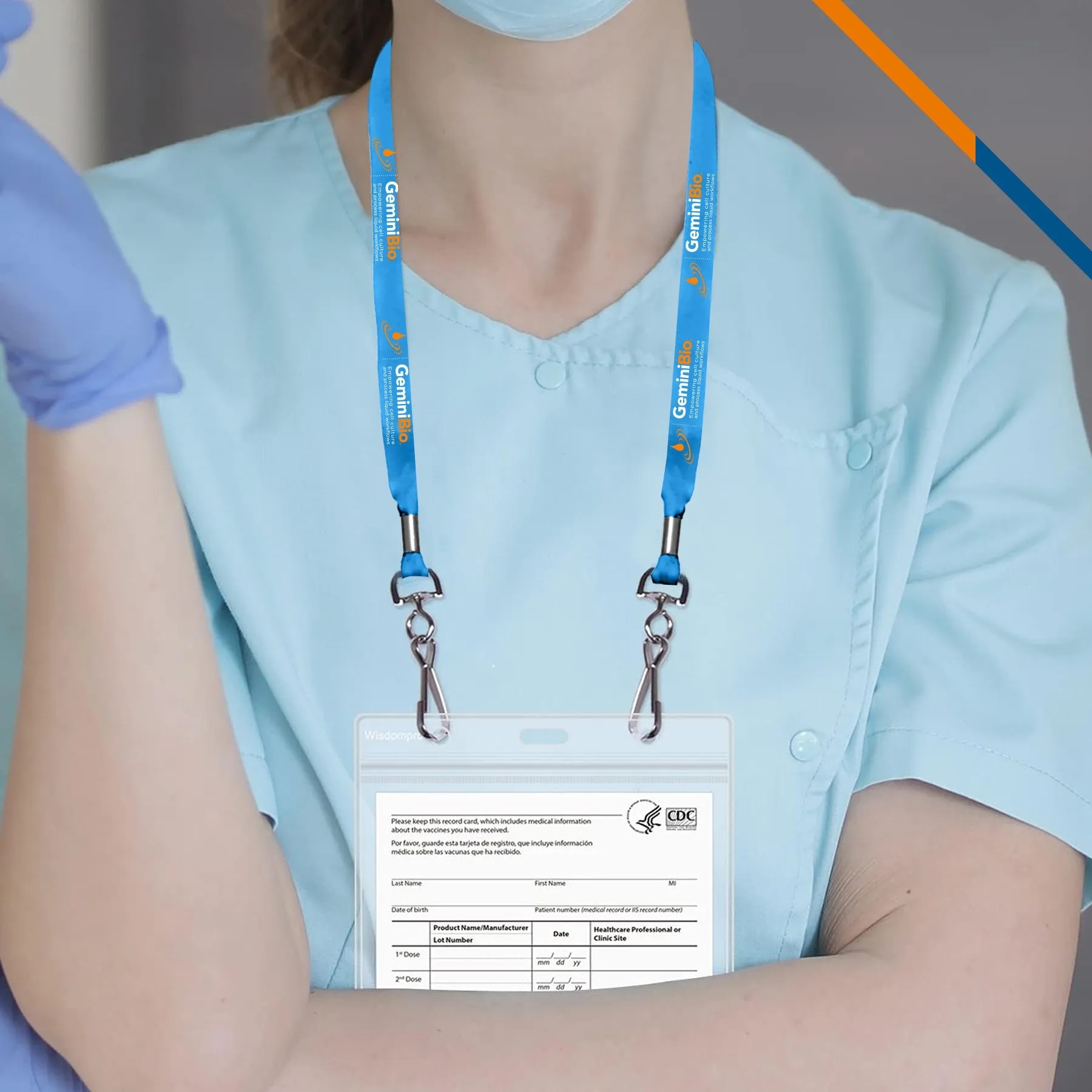 3/4" Custom Open Ended Polyester Lanyard w/ Badge Holder 1