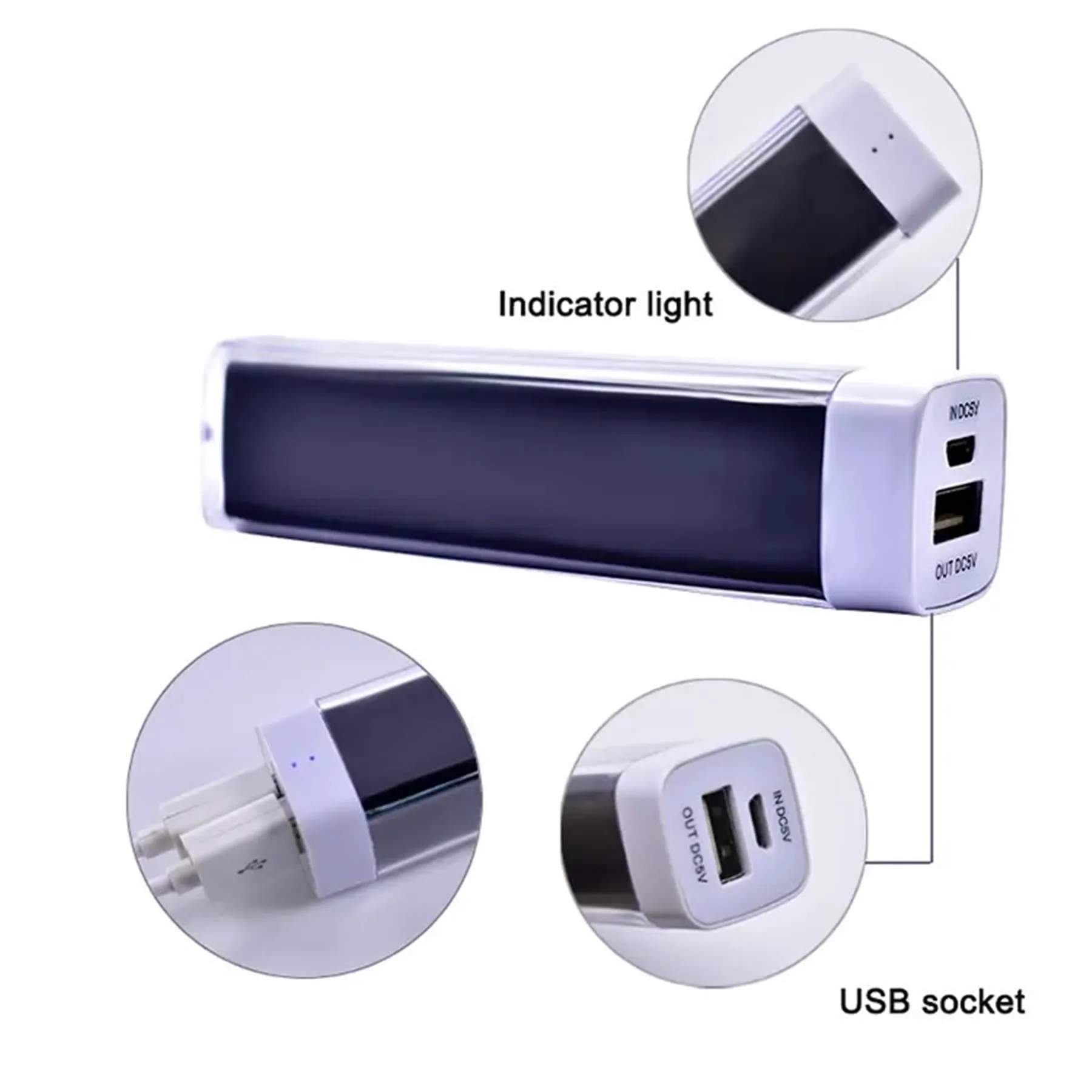 Cylindrical Lipstick Portable Power Bank 2600mah 4