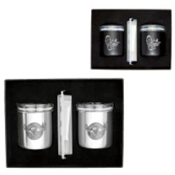 Stainless Glass Tumbler + Whiskey Cube Set