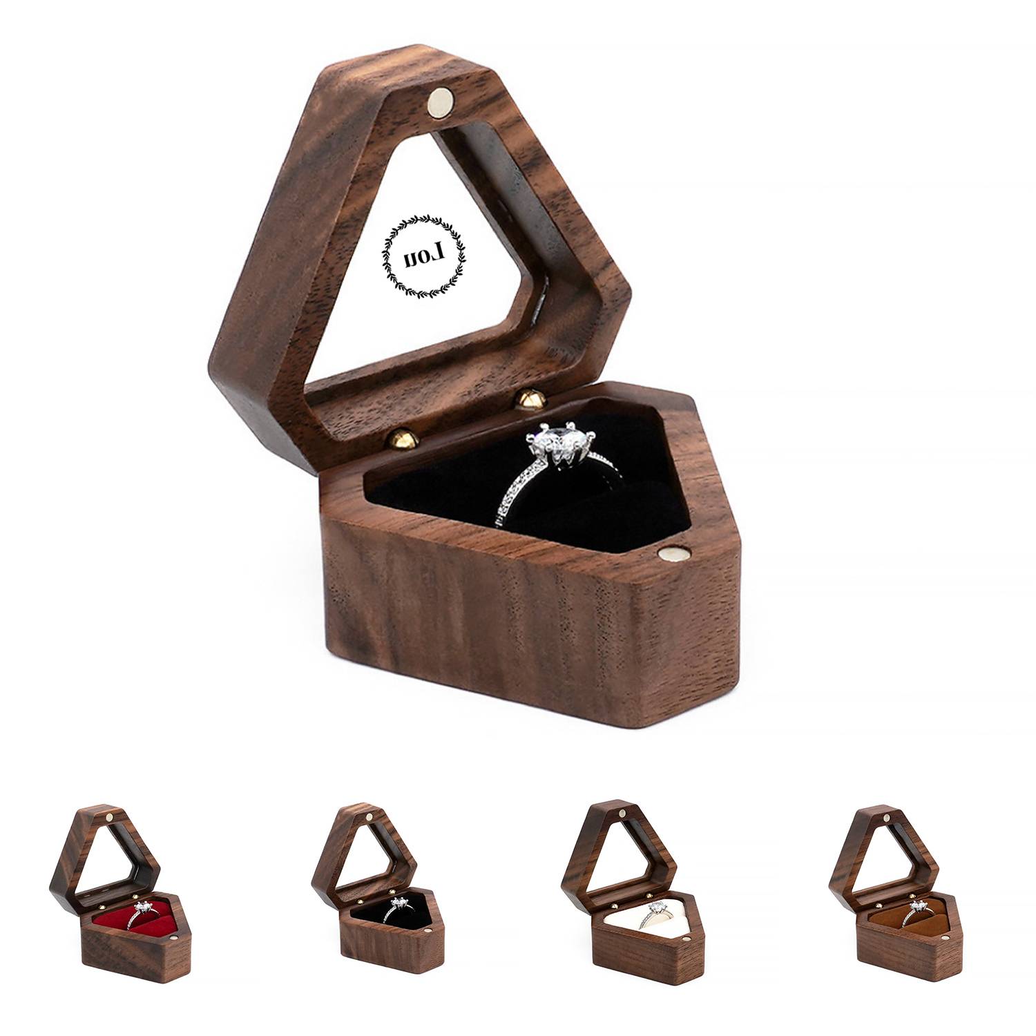 Wood Ring Box(Triangle Shape) 4