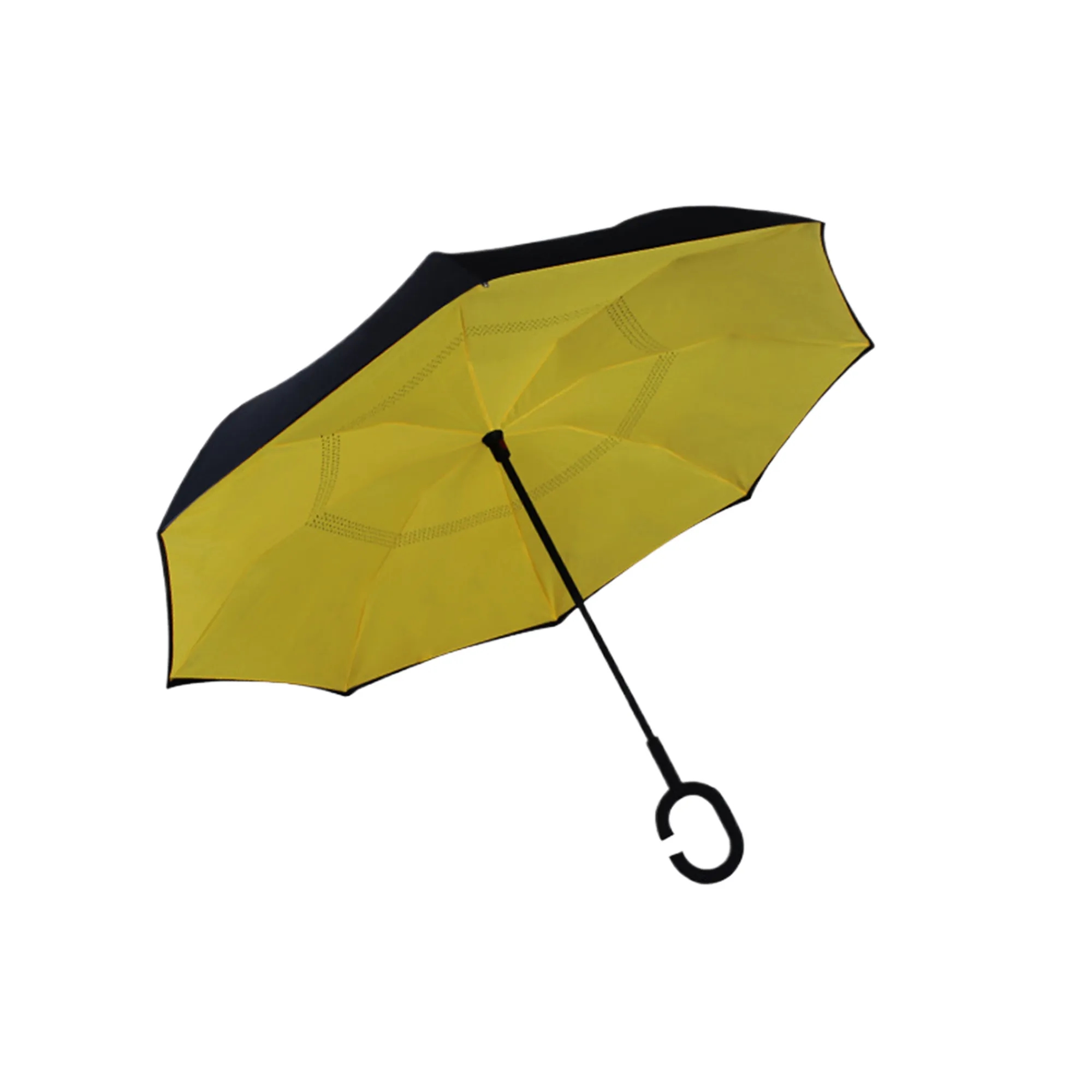 MOQ20 8 Rib C Handle Double Layer Reverse Umbrella 4