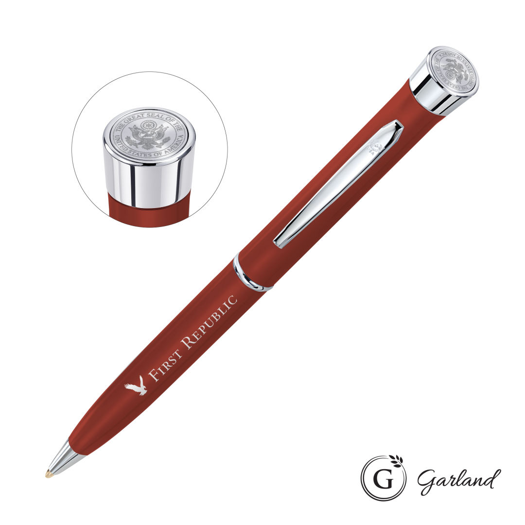 Garland® Color Matte Custom Emblem Twist Pen - Chrome 2
