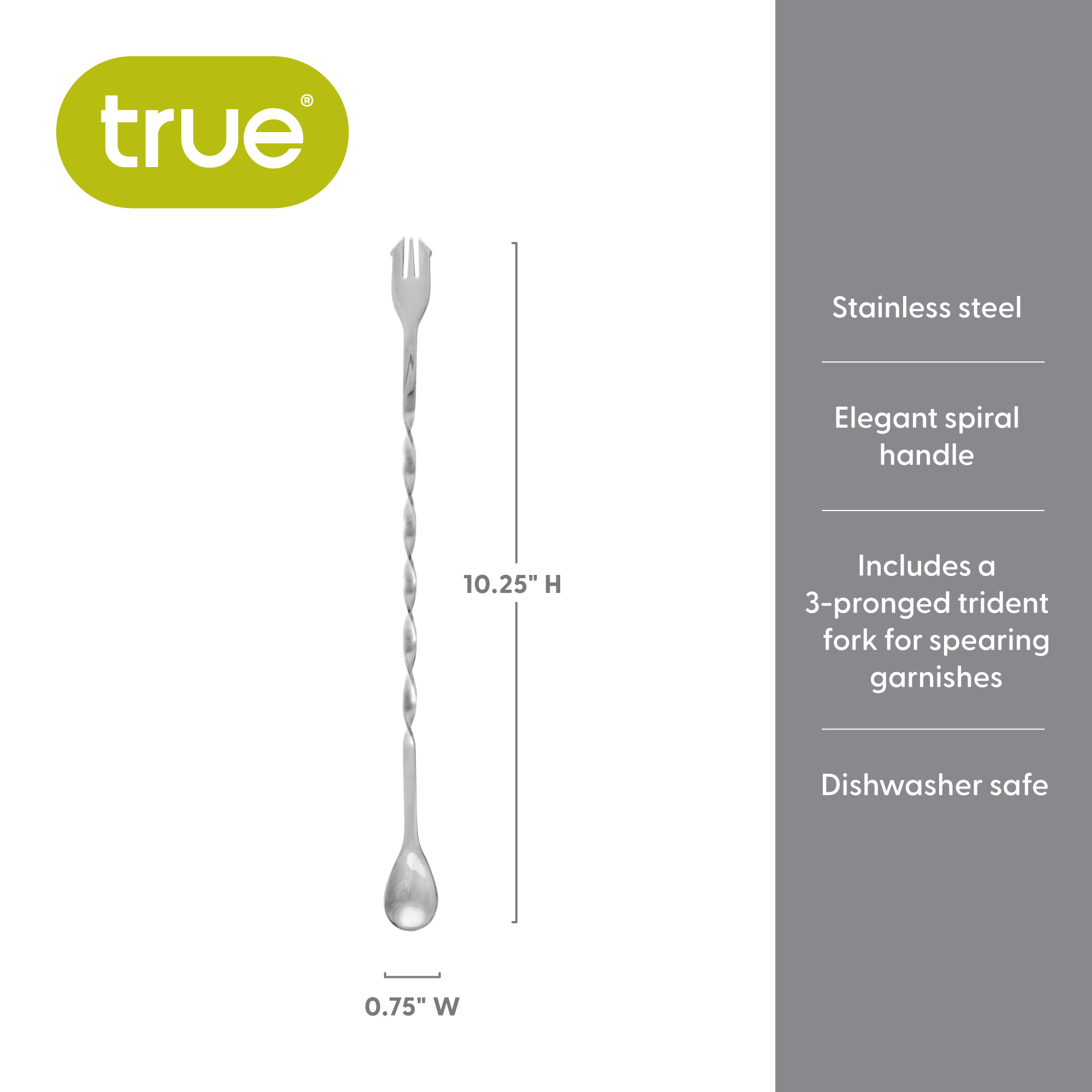 True® Trident™ Cocktail Spoon 3