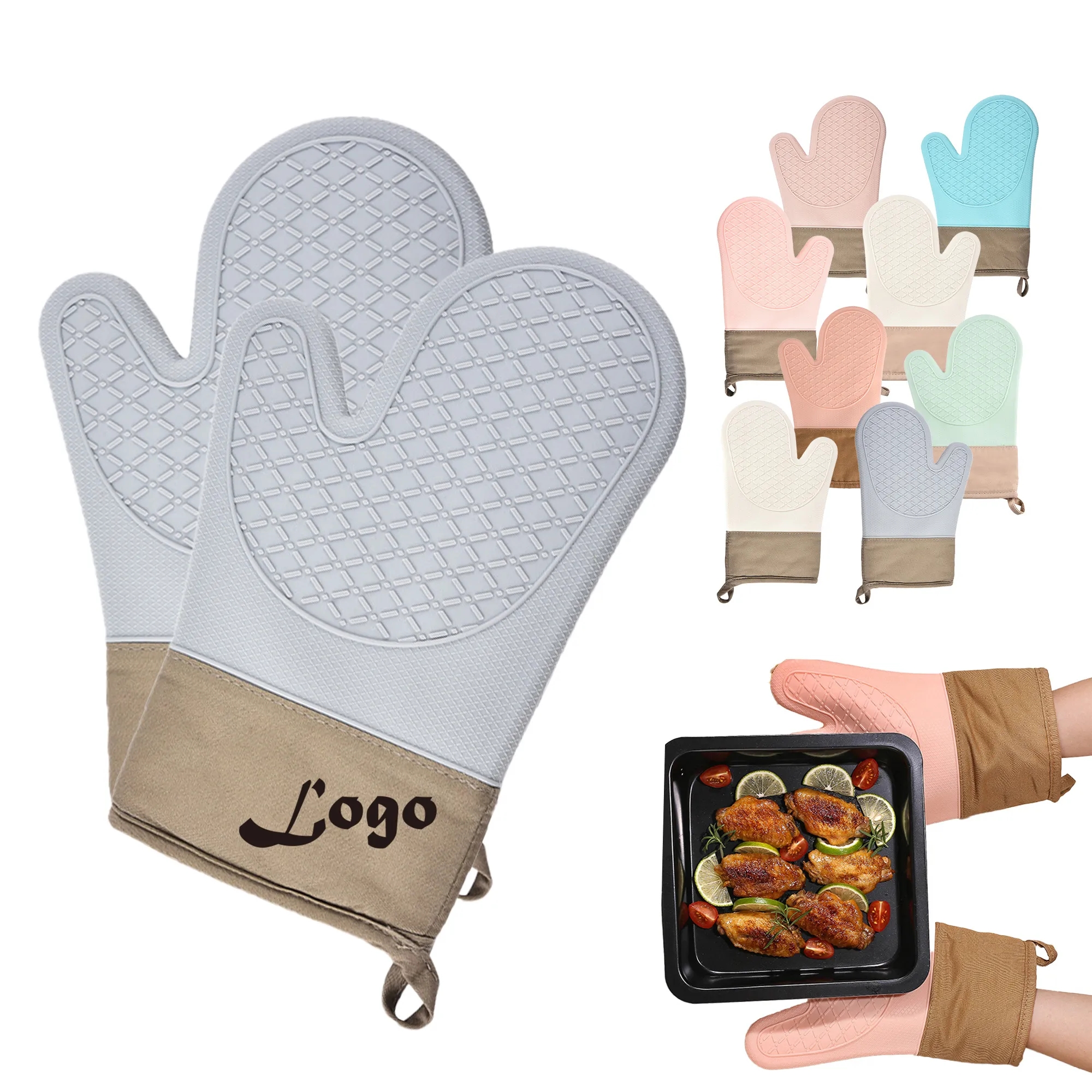 Dual-Color Silicone Oven Mitt