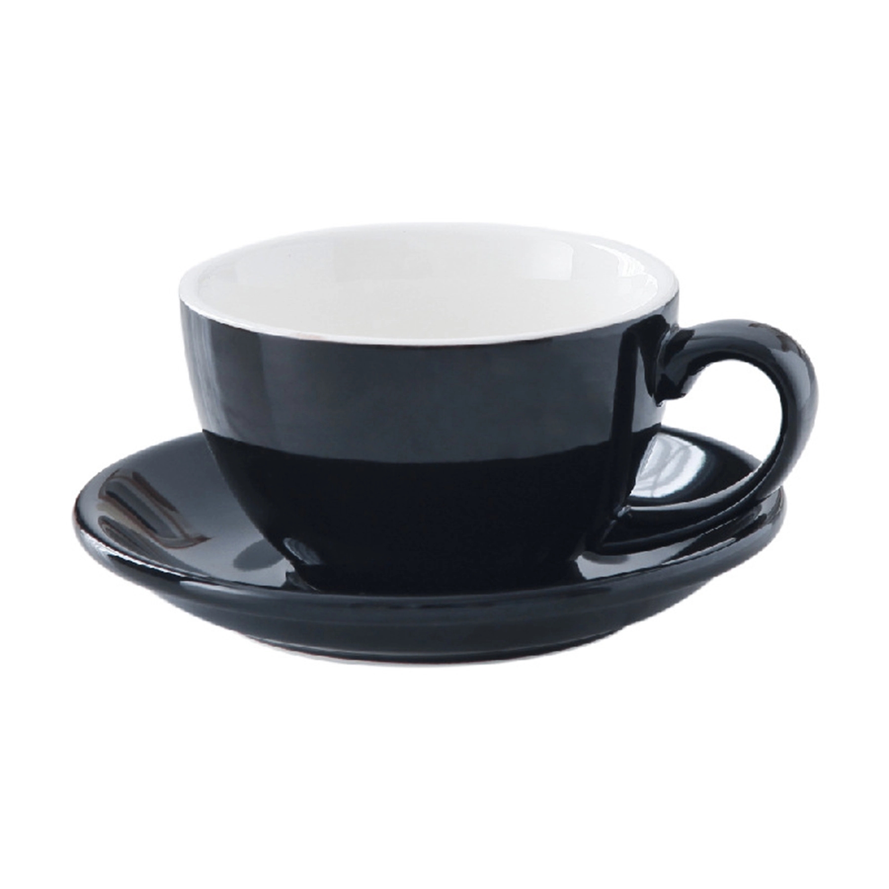 10 Oz Ceramic Coffee Cup and Saucer with handle 10