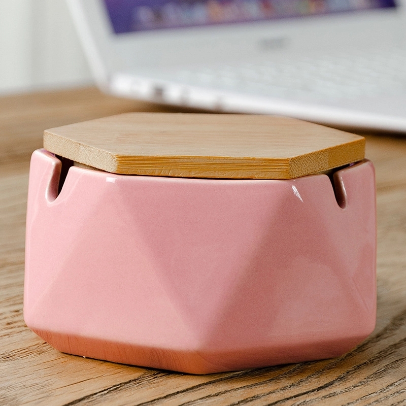 Custom Handmade Ceramic Ashtray With Bamboo Lid 10