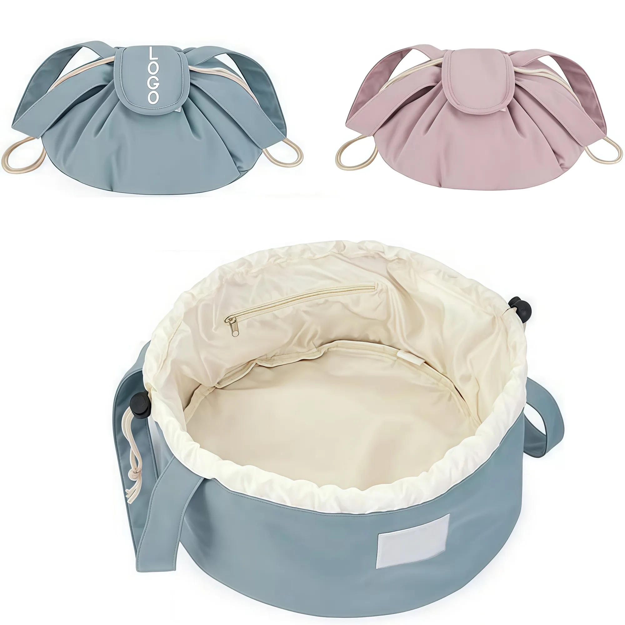 Large Drawstring Cosmetic Bag Travel Toiletry Pouch