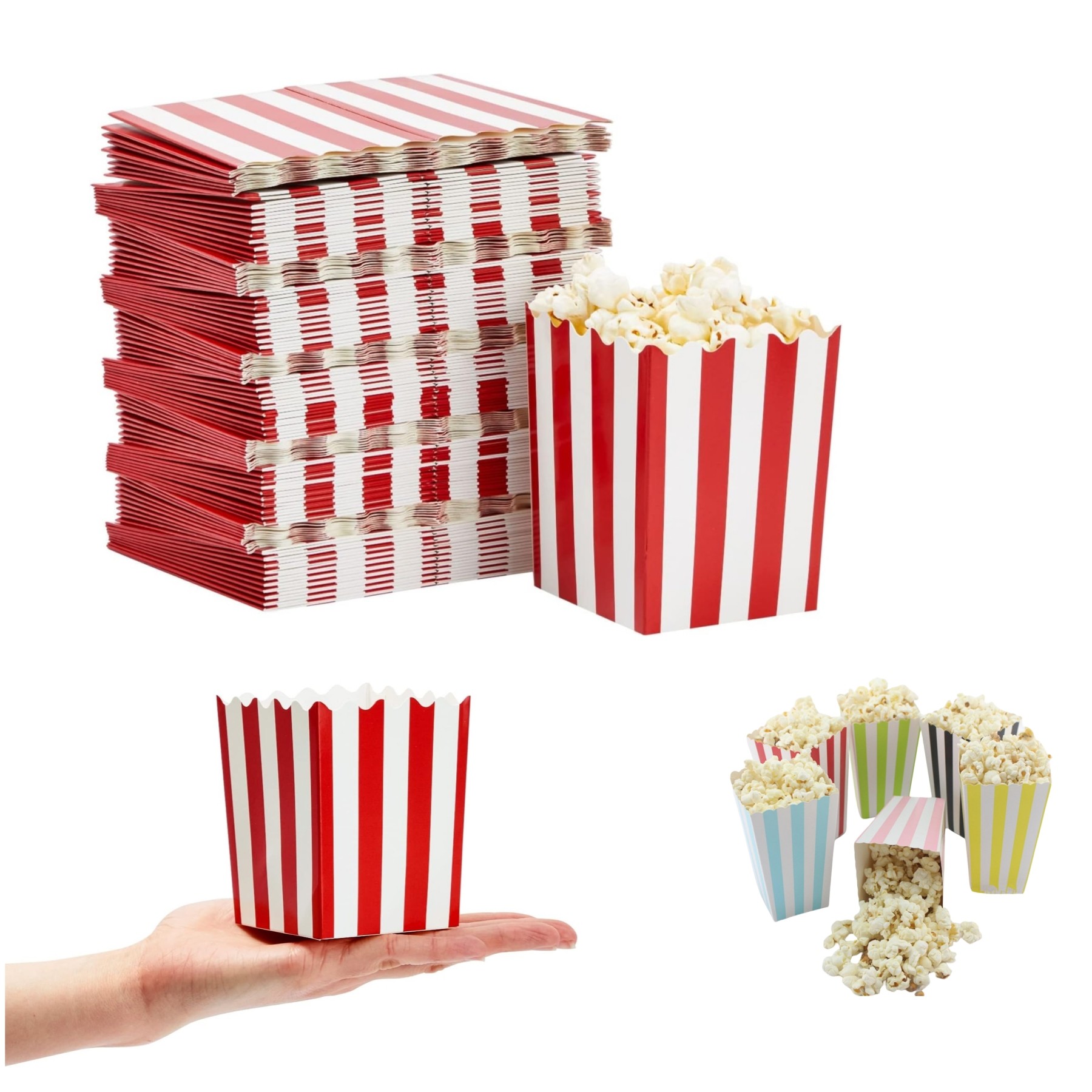 Red and White Mini Popcorn Boxes for Party 1