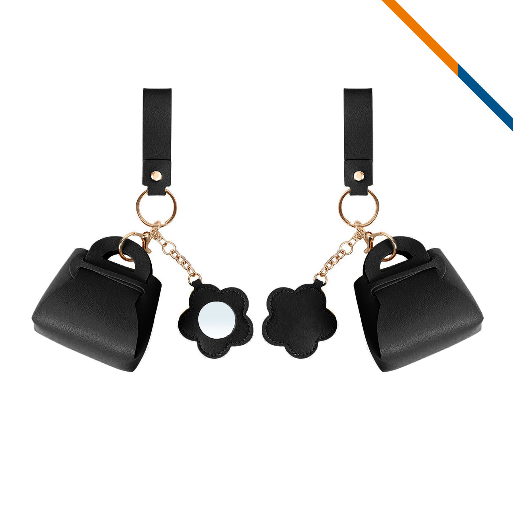 Ticase Mini PU Leather Mirror Coin Keychain Purse 5