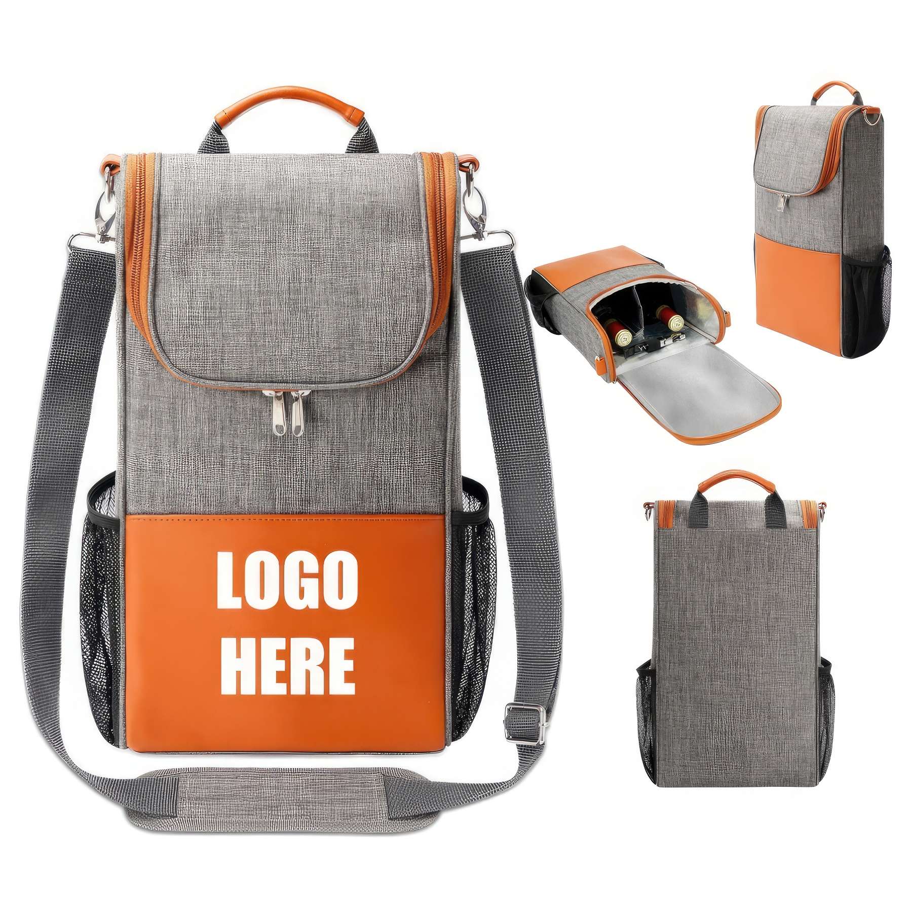 Custom Insulated 2 Bottle Wine Gift Tote Carrier 2