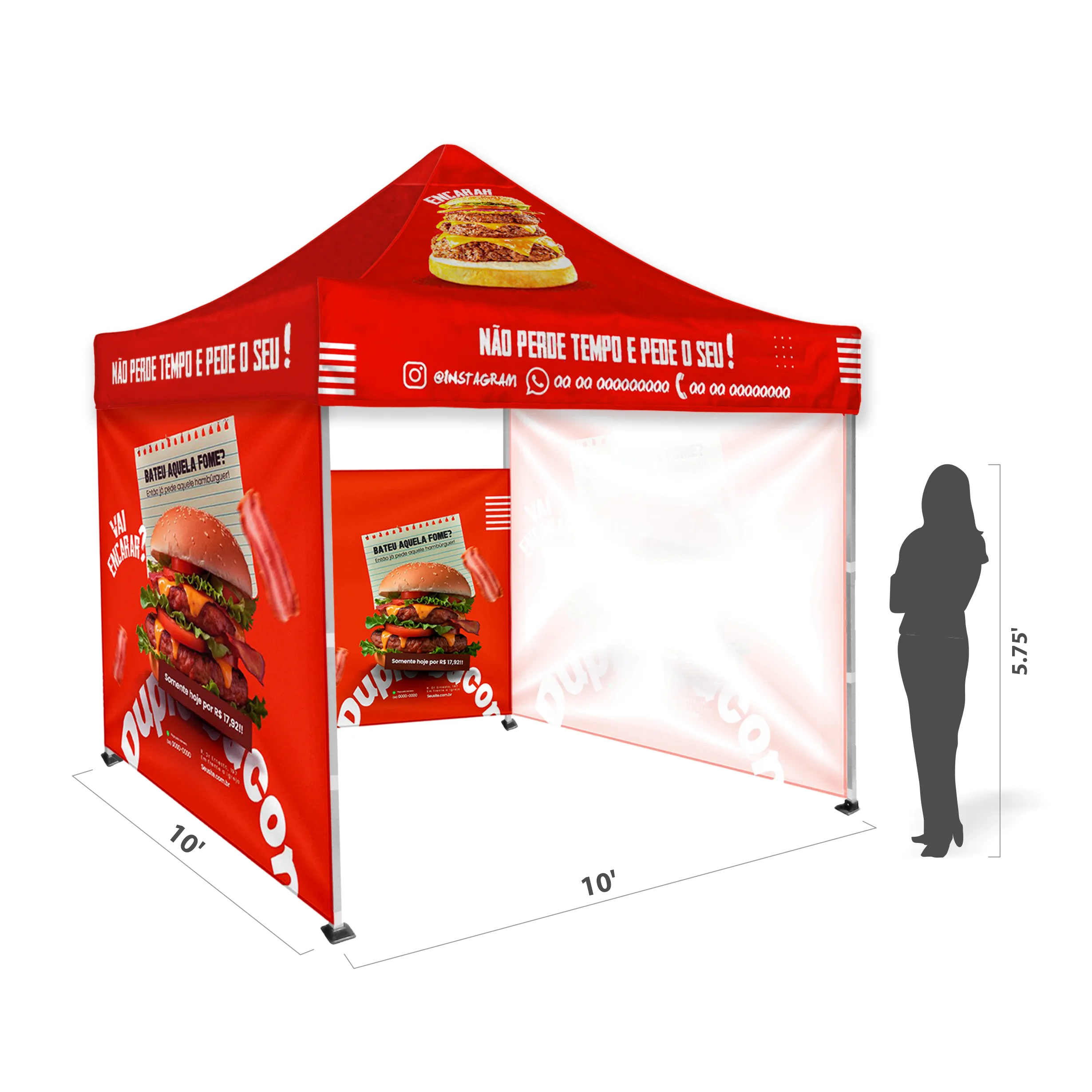 10'x10' Tent Canopy w frame and one half and two full wall 7