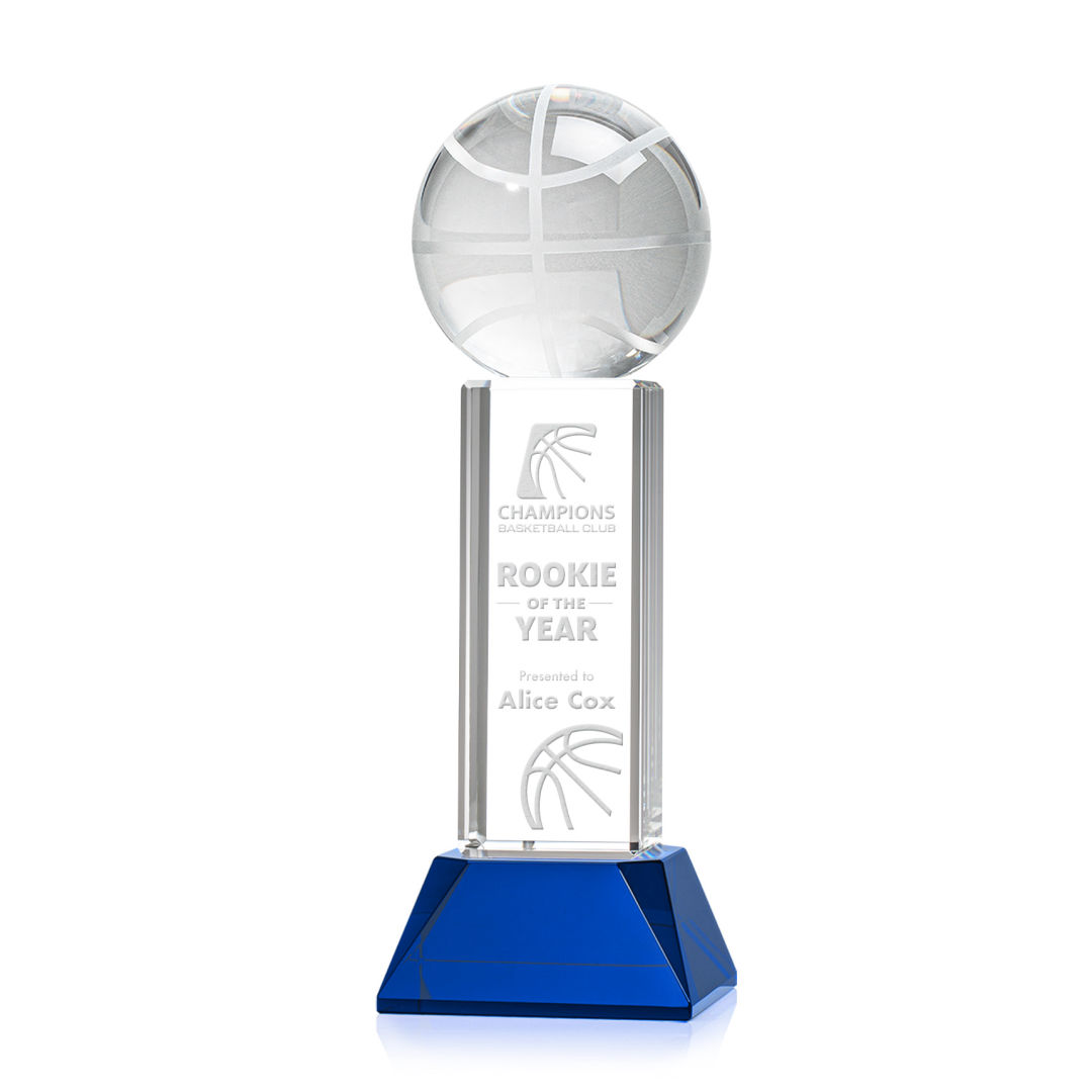 Basketball Award on Stowe Base - Blue 5