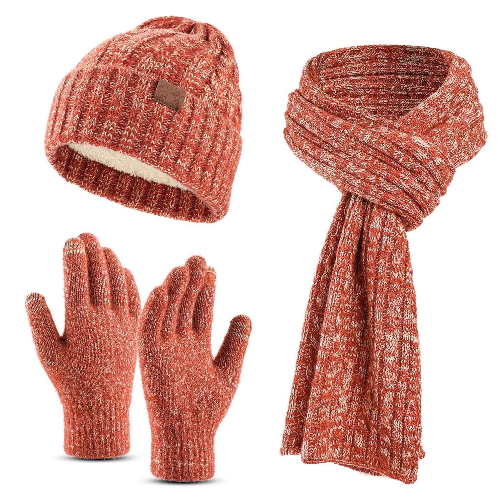 3 In 1 Winter Beanie Hat Gloves Scarf Set 9