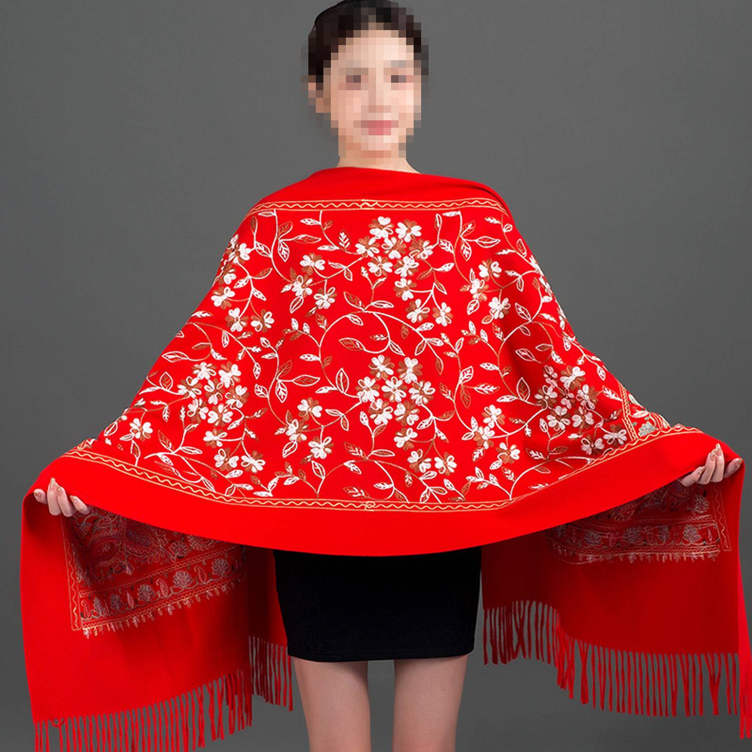 Winter Faux Cashmere Scarf Shawl 4