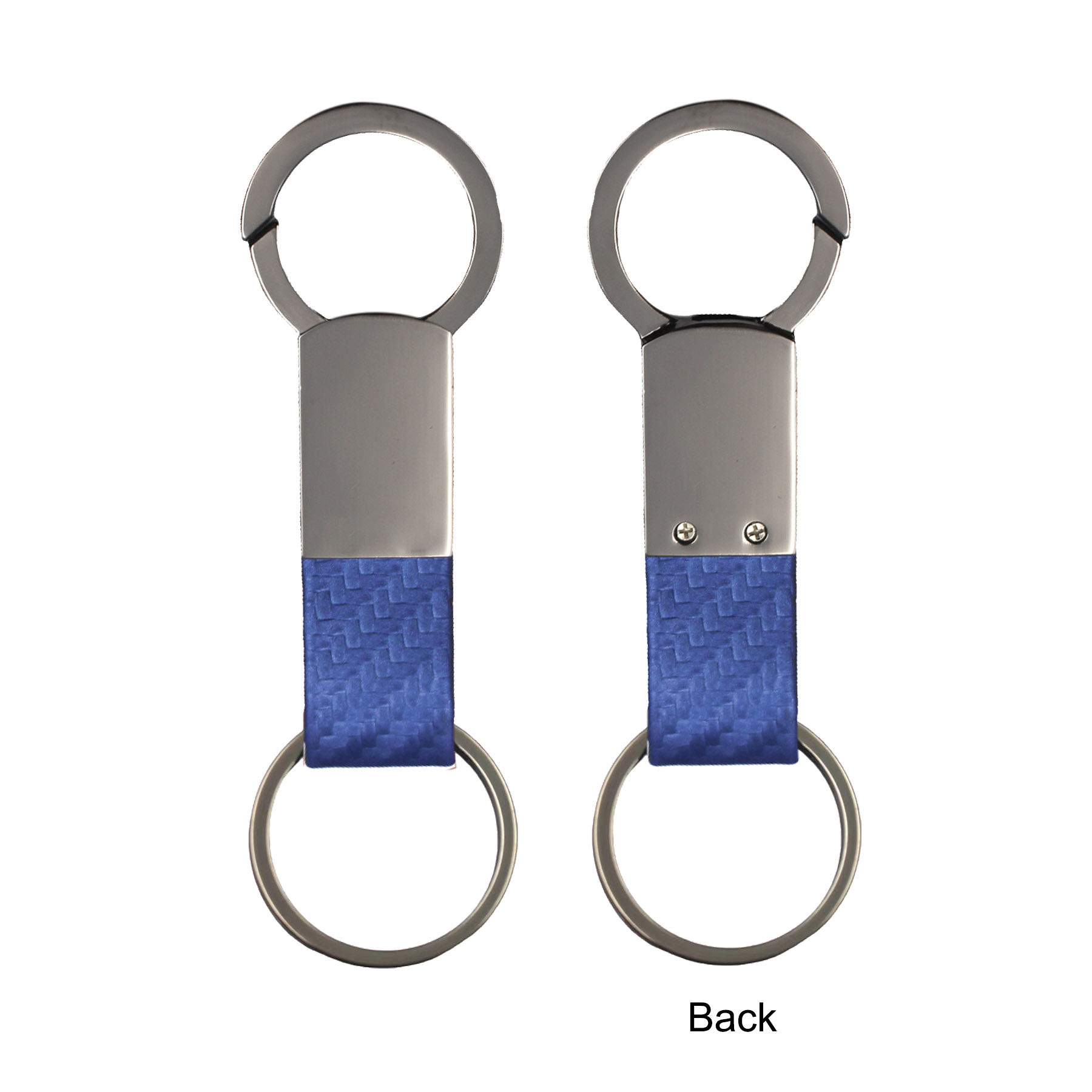 Gunmetal Faux Leather Clip-On Key Chain 4