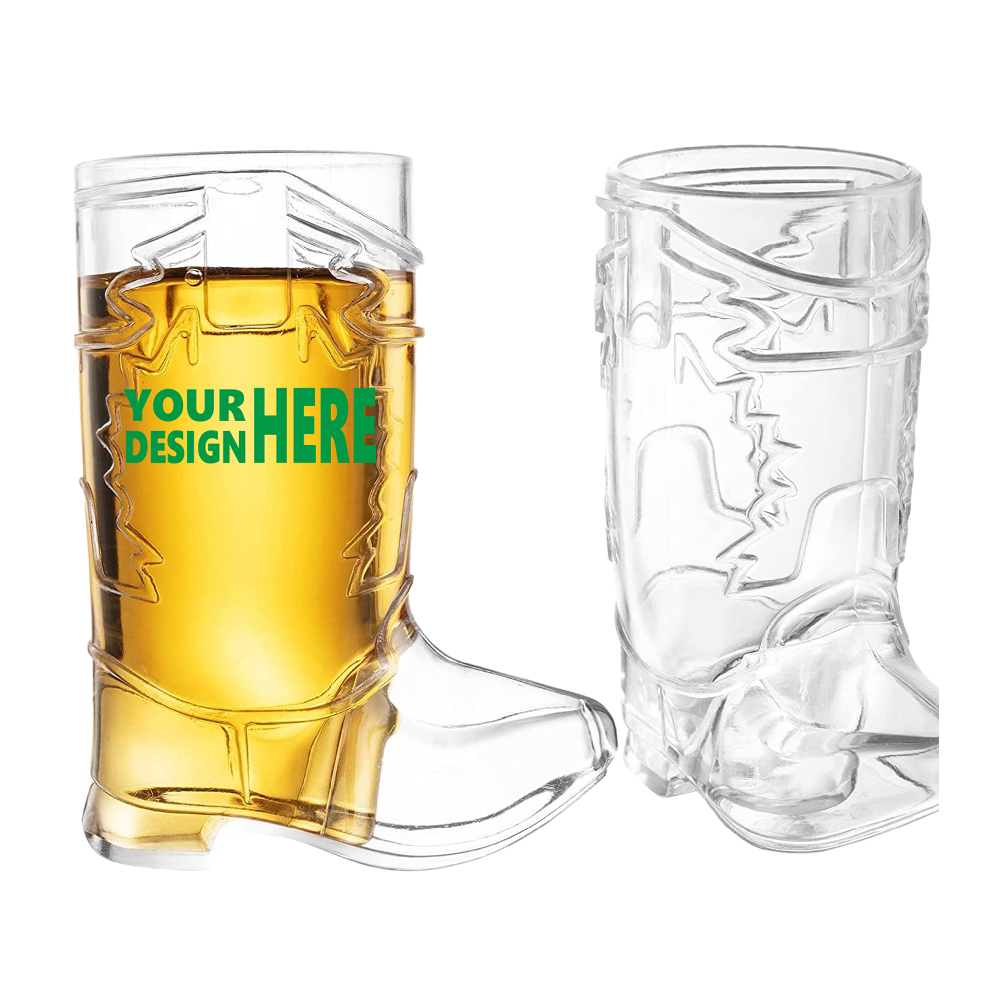 MOQ50 Custom 1oz Cowboy Boot Cocktail Shot Glass 2