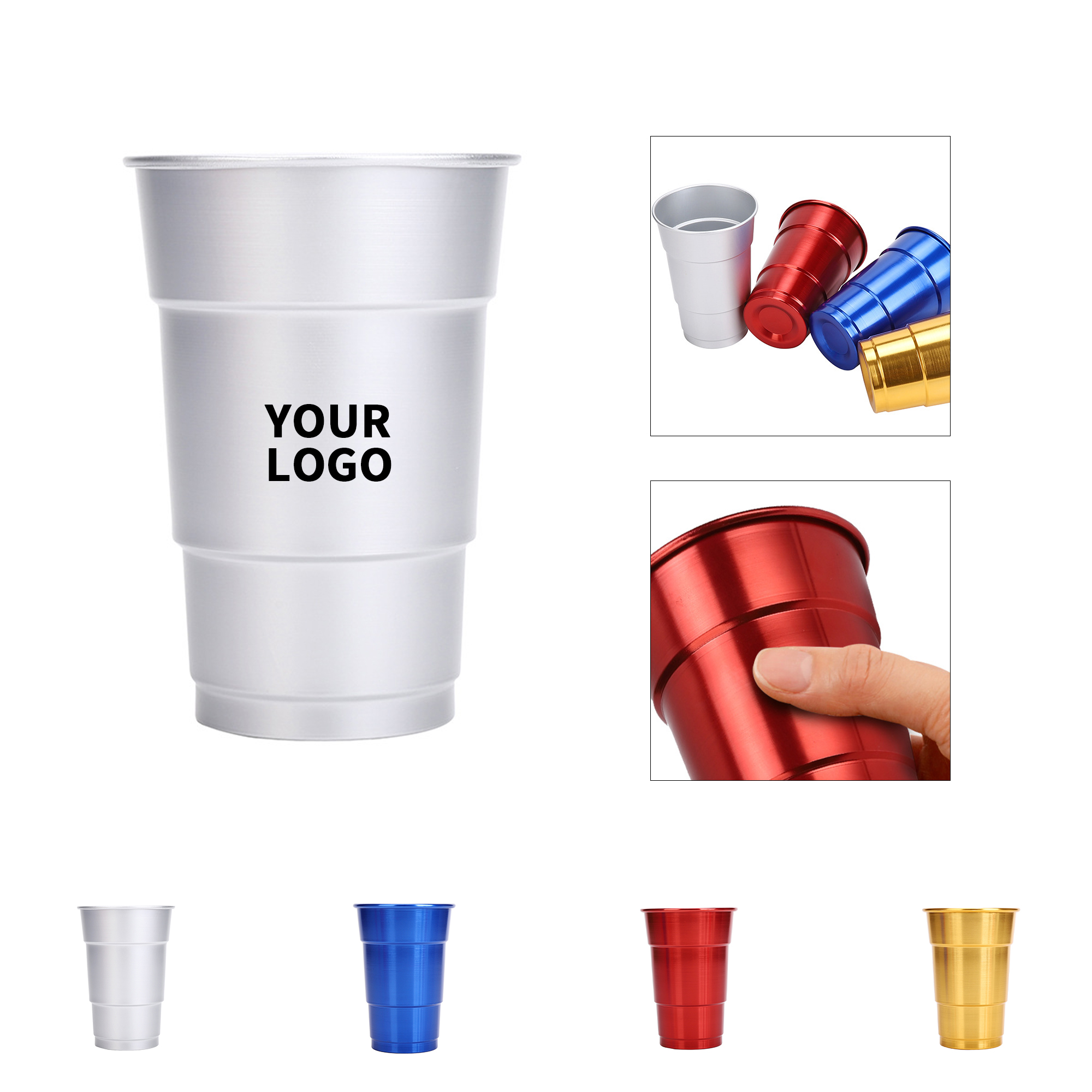 16 Oz Metal Camping Party Cup Stackable 2