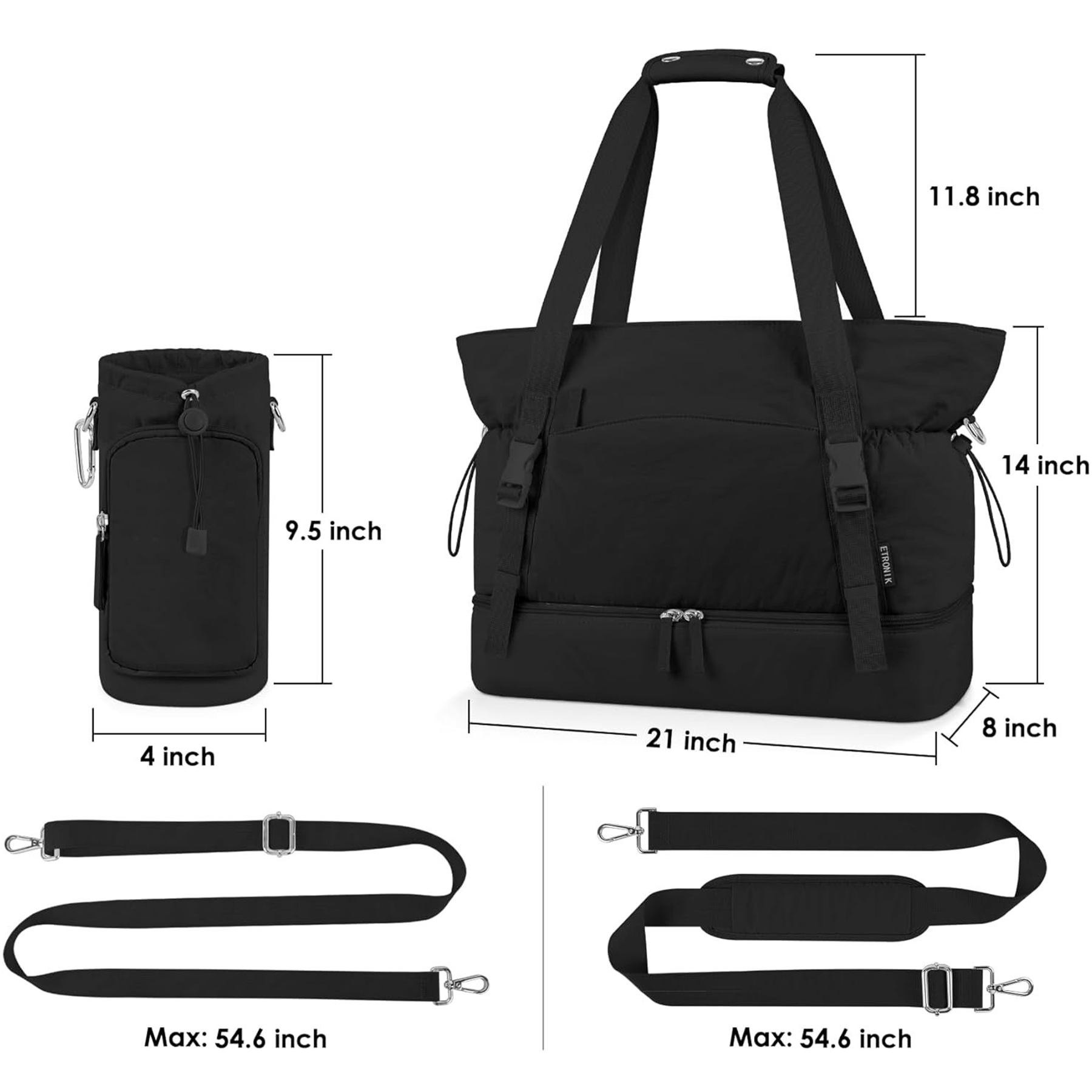 Yoga Mat Bag with Water Bottle Bag 2