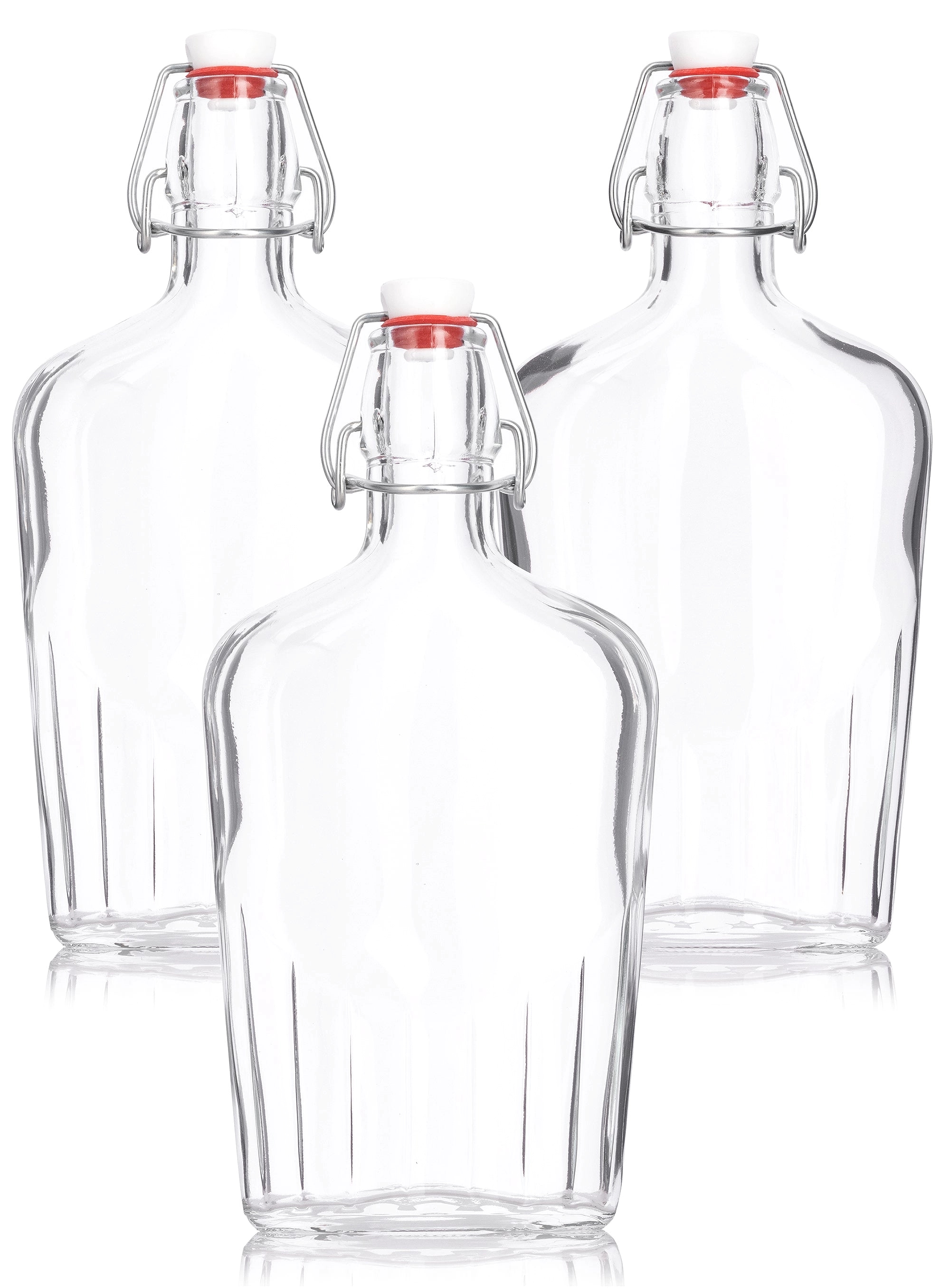 Swing Top 17 Ounce Flask Clear Glass Bottle Bormioli Rocco 3