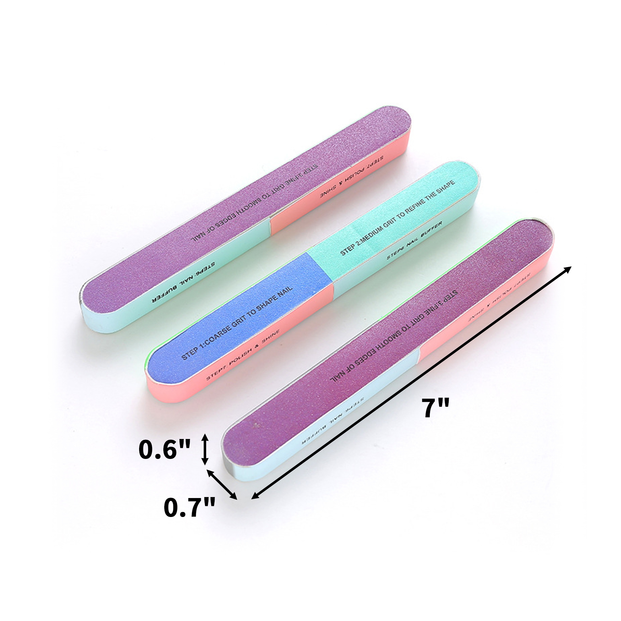 Full Color Nail File With Buffer Medium Grit 4
