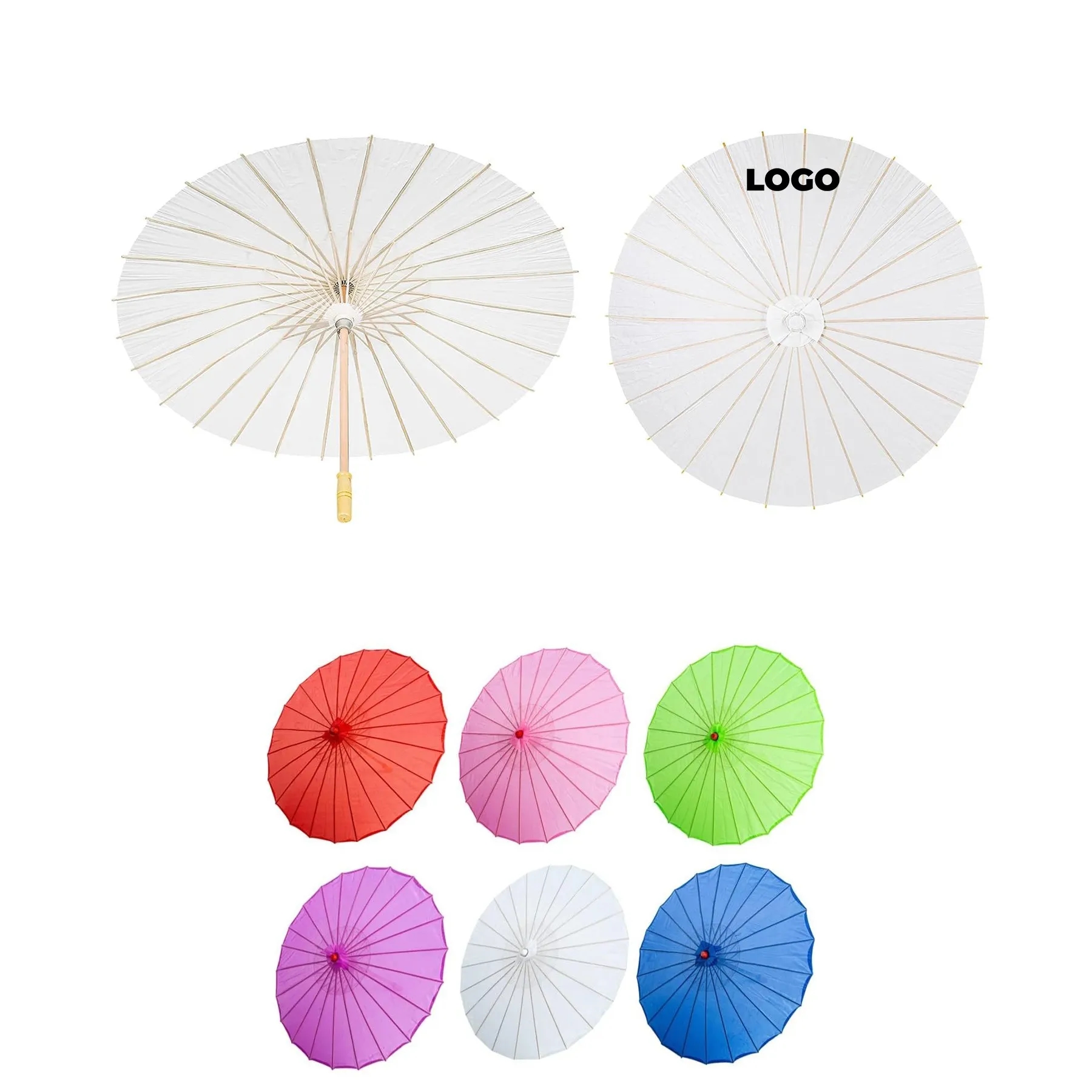 DIY Blank Paper Umbrella With Wooden Handle 4