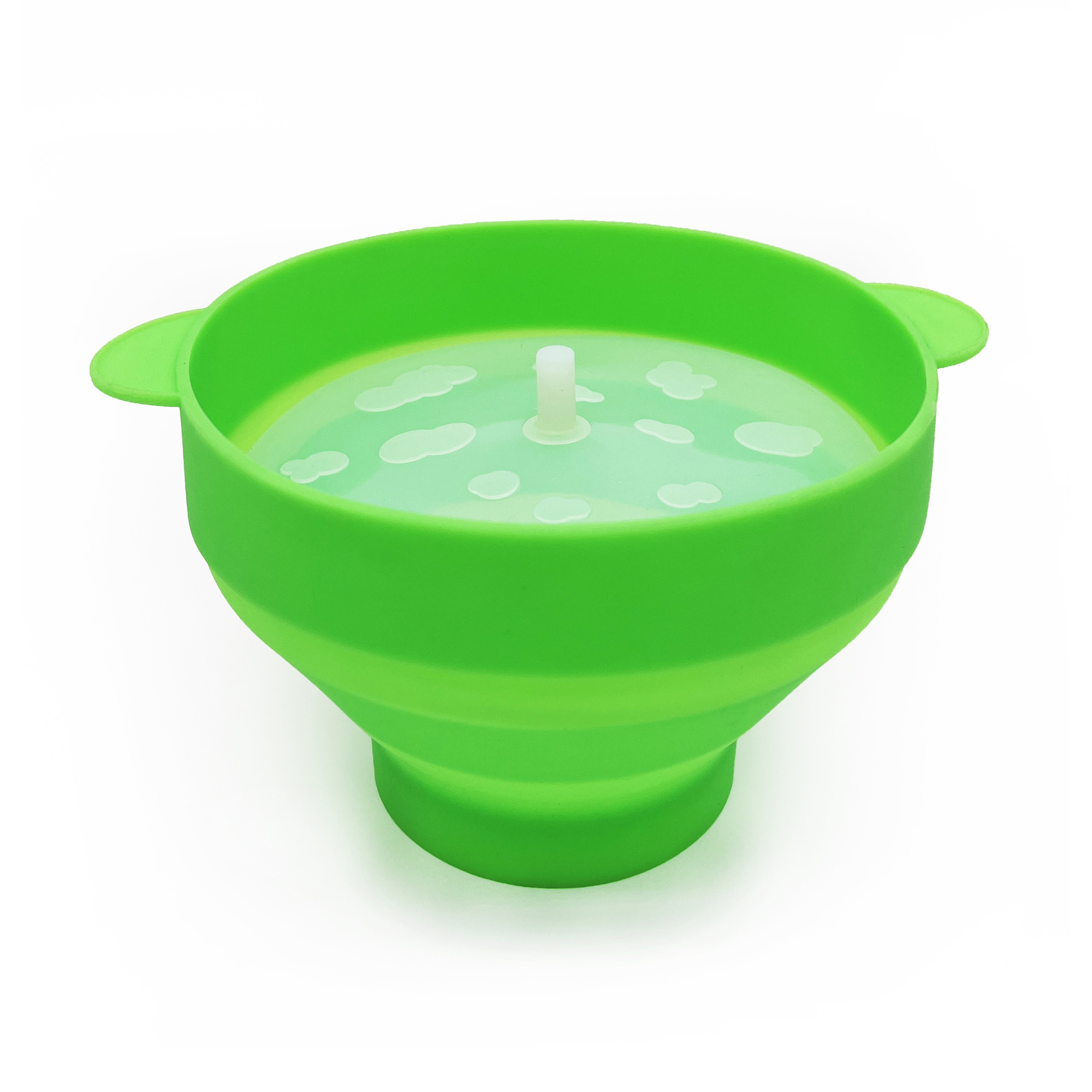Collapsible Silicone Popcorn Bowl With Lid 9.5" x 7.9" x 2.4" 5