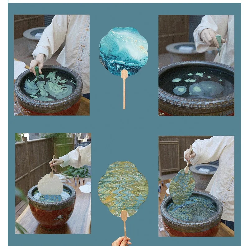 Bleached Rice Paper Folding Fan 5