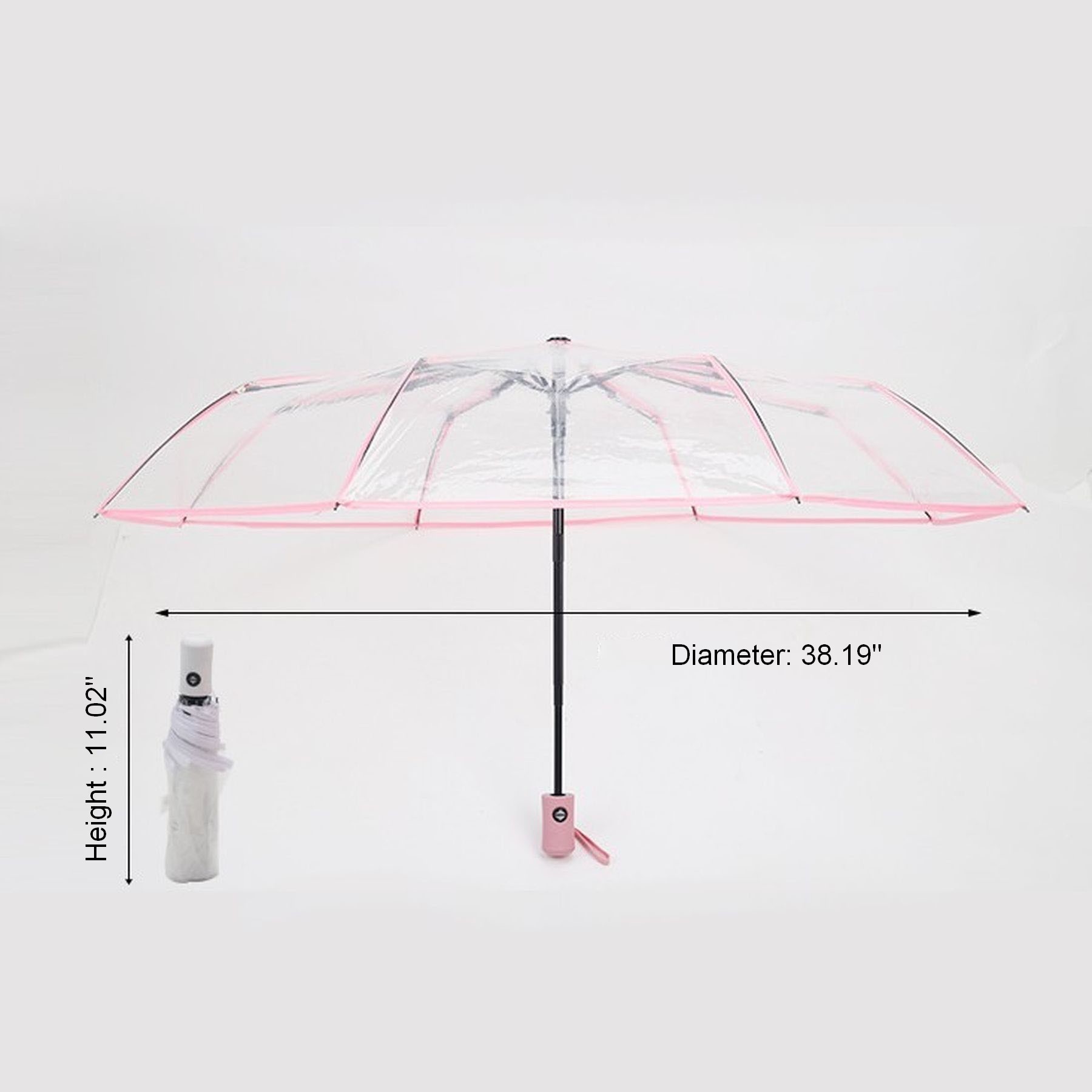 Tri-Fold Automatic Open Stick Event Transparent Umbrella 10