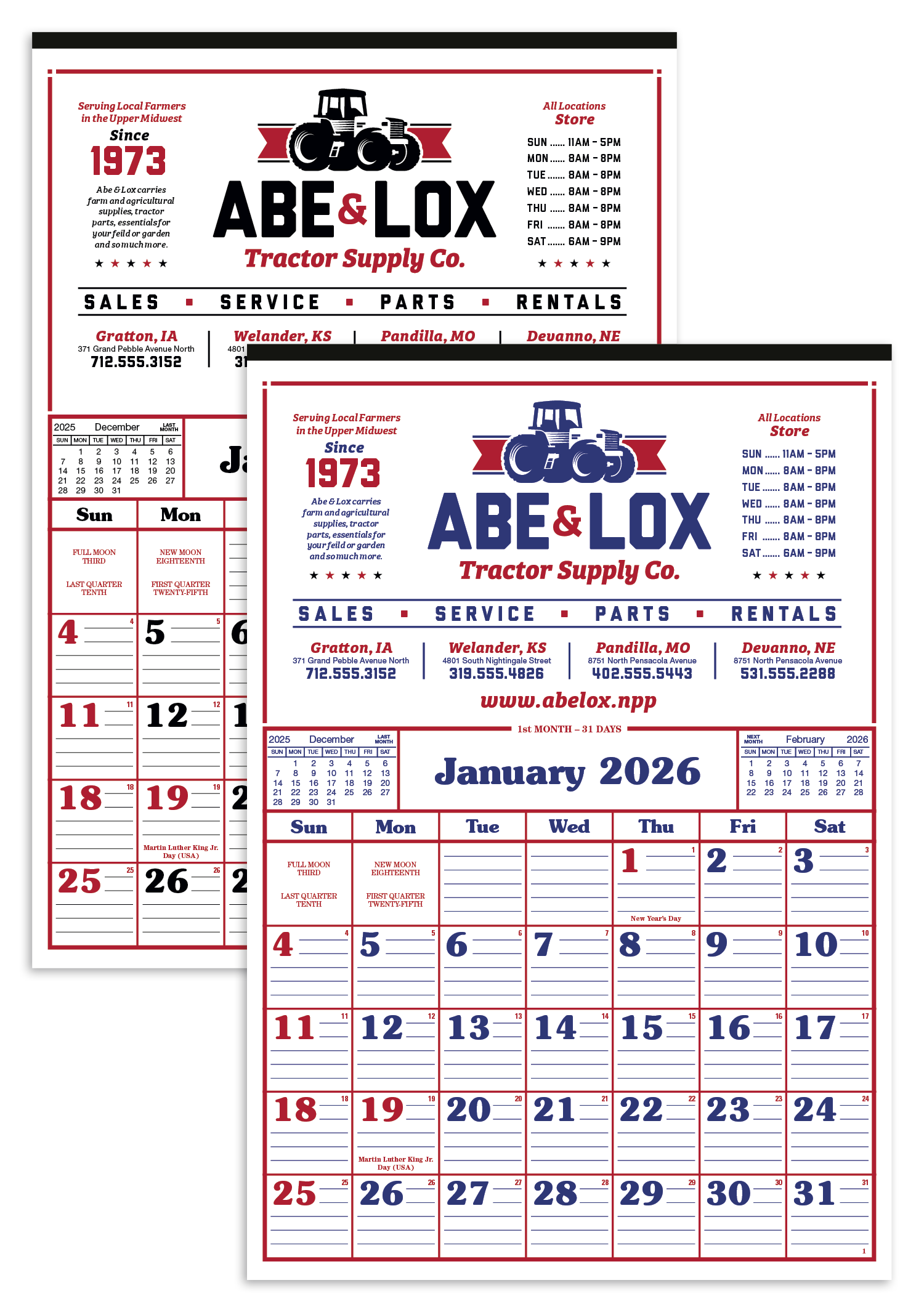 Skinner & Kennedy® Commercial 12-Sheet Calendar 24