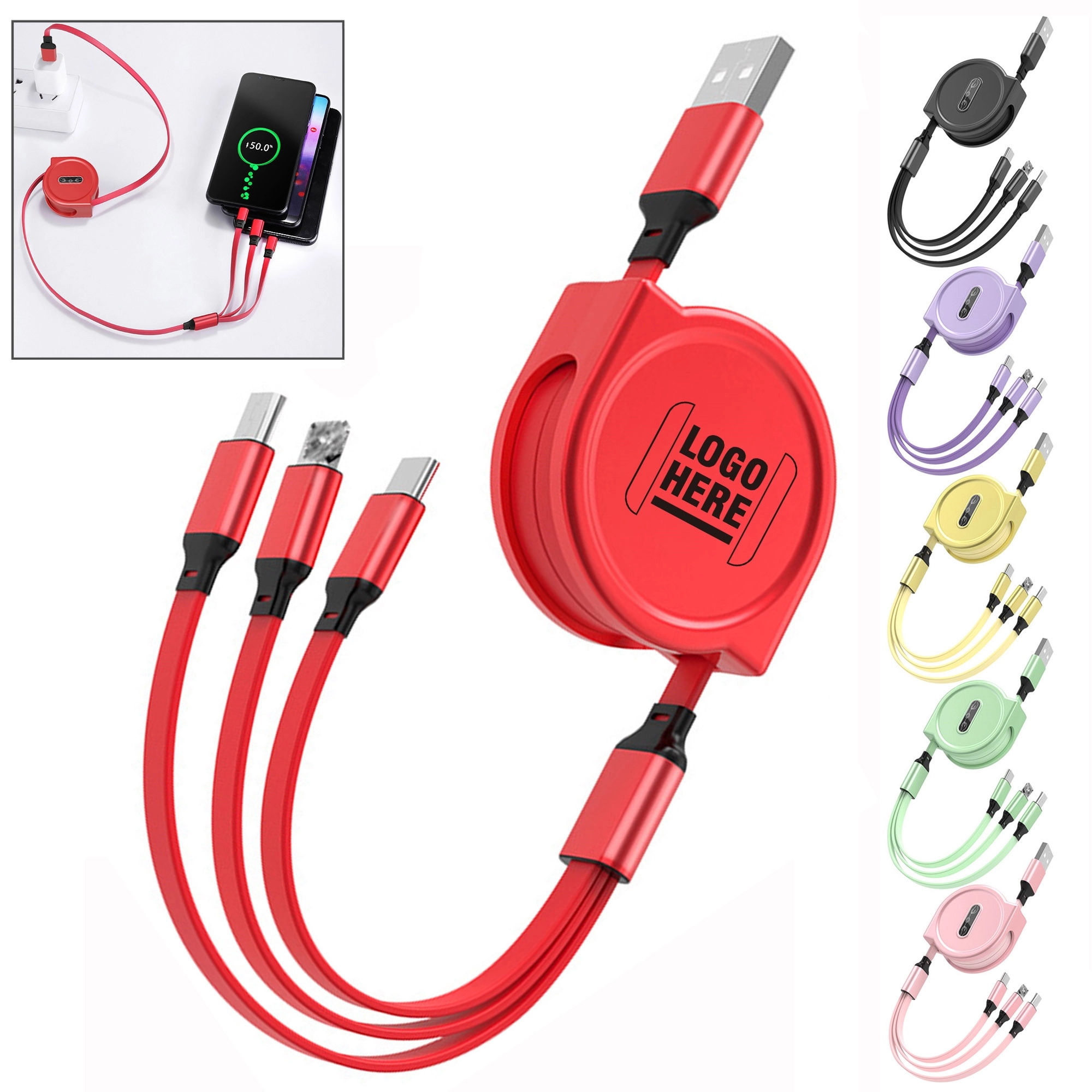 3 in 1 Retractable Charging Cable 4