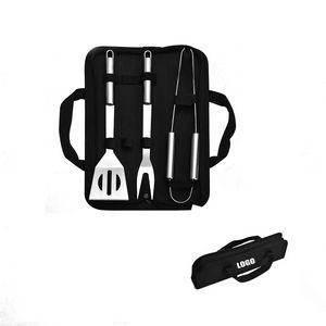 Stainless Steel Barbecue Tool Set With Shovel Fork And Tongs 9