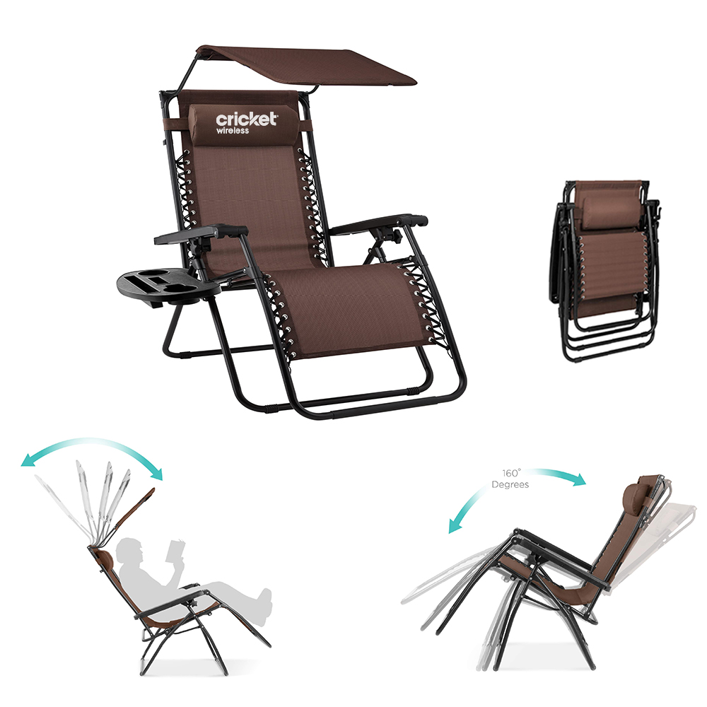 Foldable Zero Gravity Lounger with Canopy 2